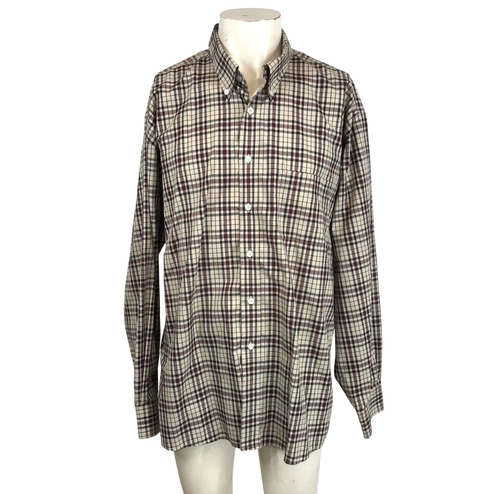 Pendleton Pendleton Men's XXL Tan Check Long Sleeve Button Collared Metro Shirt Size US XXL / EU 58 / 5 - 2 Thumbnail