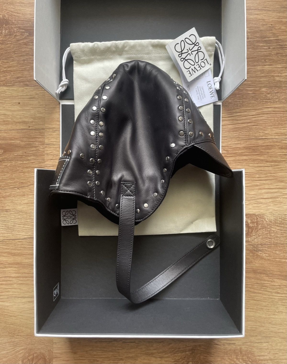 Loewe Loewe Leather Stud Biker Cap Size ONE SIZE - 9 Thumbnail