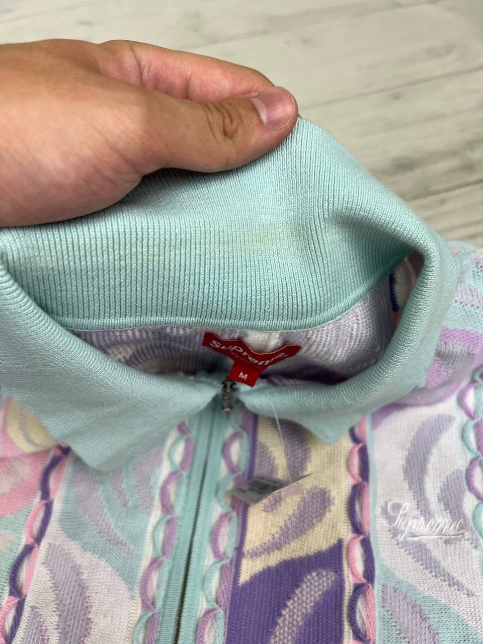 Supreme Supreme Abstract Textured Zip Up Polo Size US M / EU 48-50 / 2 - 7 Thumbnail