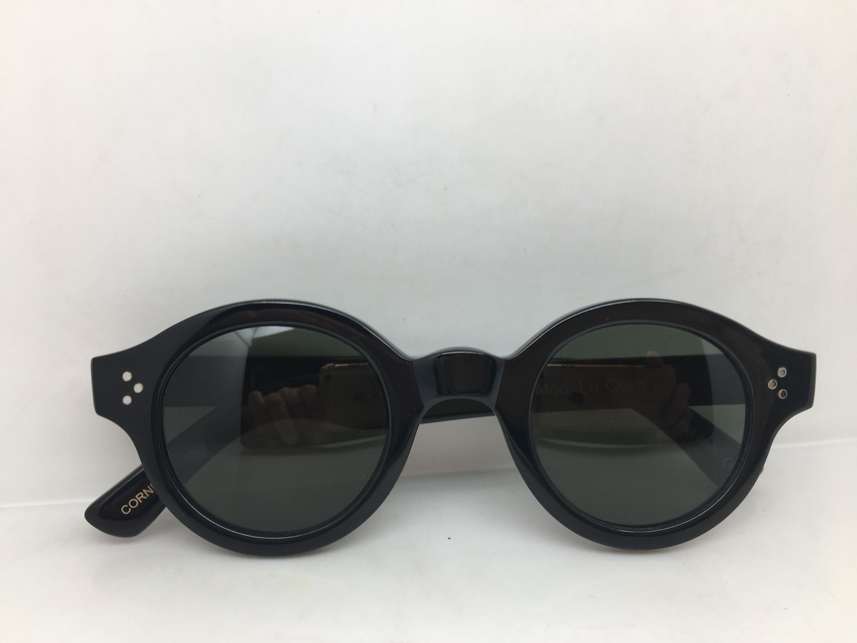 Lesca Lunetier Lesca Lunetier Genuine Horn CORBUSIER Architect Sunglasses Size ONE SIZE - 9 Thumbnail