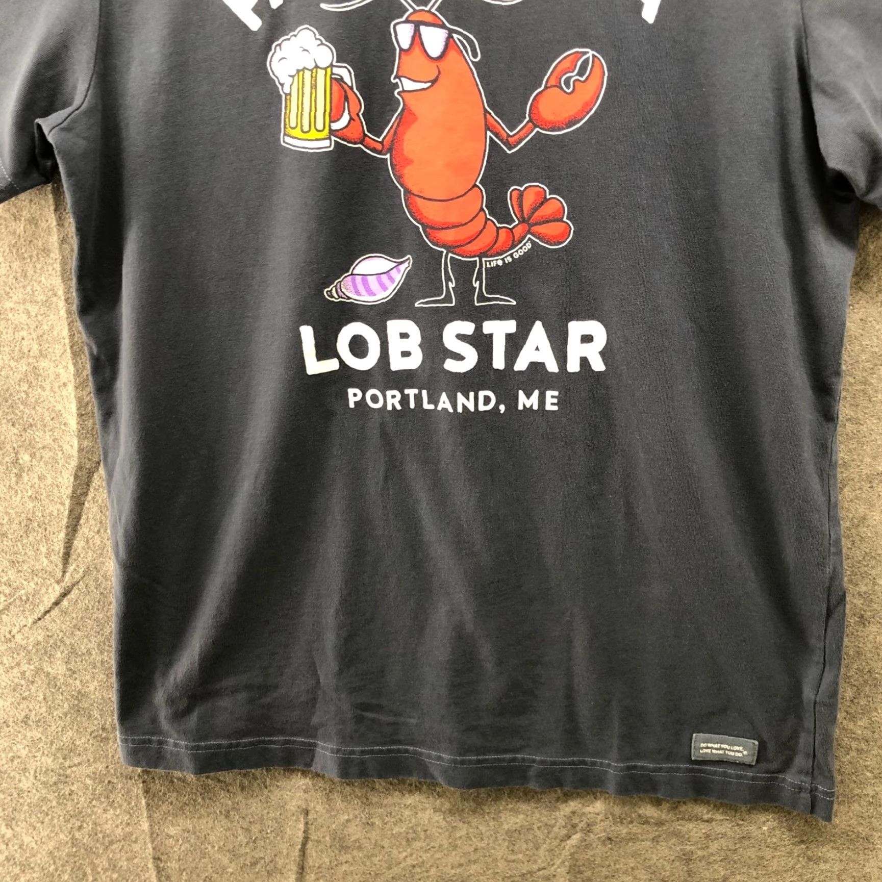 Life is Good Life is Good Crusher Tee Mens M Short Sleeve Graphic Print Cotton Gray Short Sleeve All Seasons Summer Spring Fall Portland ME Shirts Mens Size US 31 - 4 Thumbnail
