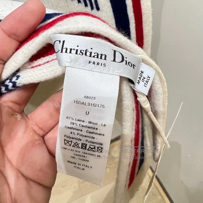 Dior Dior Five-pointed star slogan woollen cashmere scarf Size ONE SIZE - 5 Thumbnail