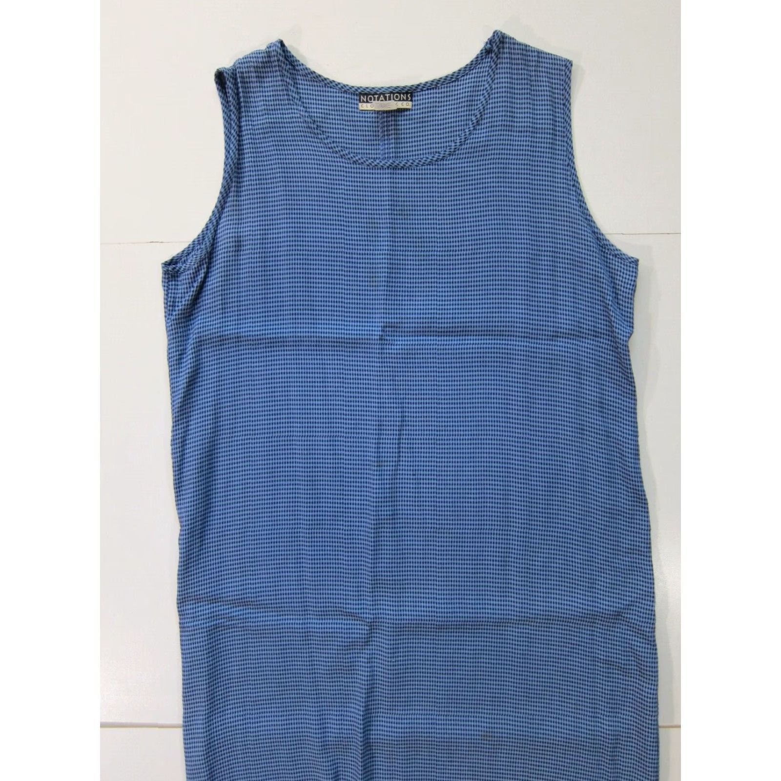 Vintage VINTAGE Notations Clothing Co. Rayon Blue Plaid Sleeveless Long Maxi Dress XL Size XL / US 12-14 / IT 48-50 - 6 Thumbnail