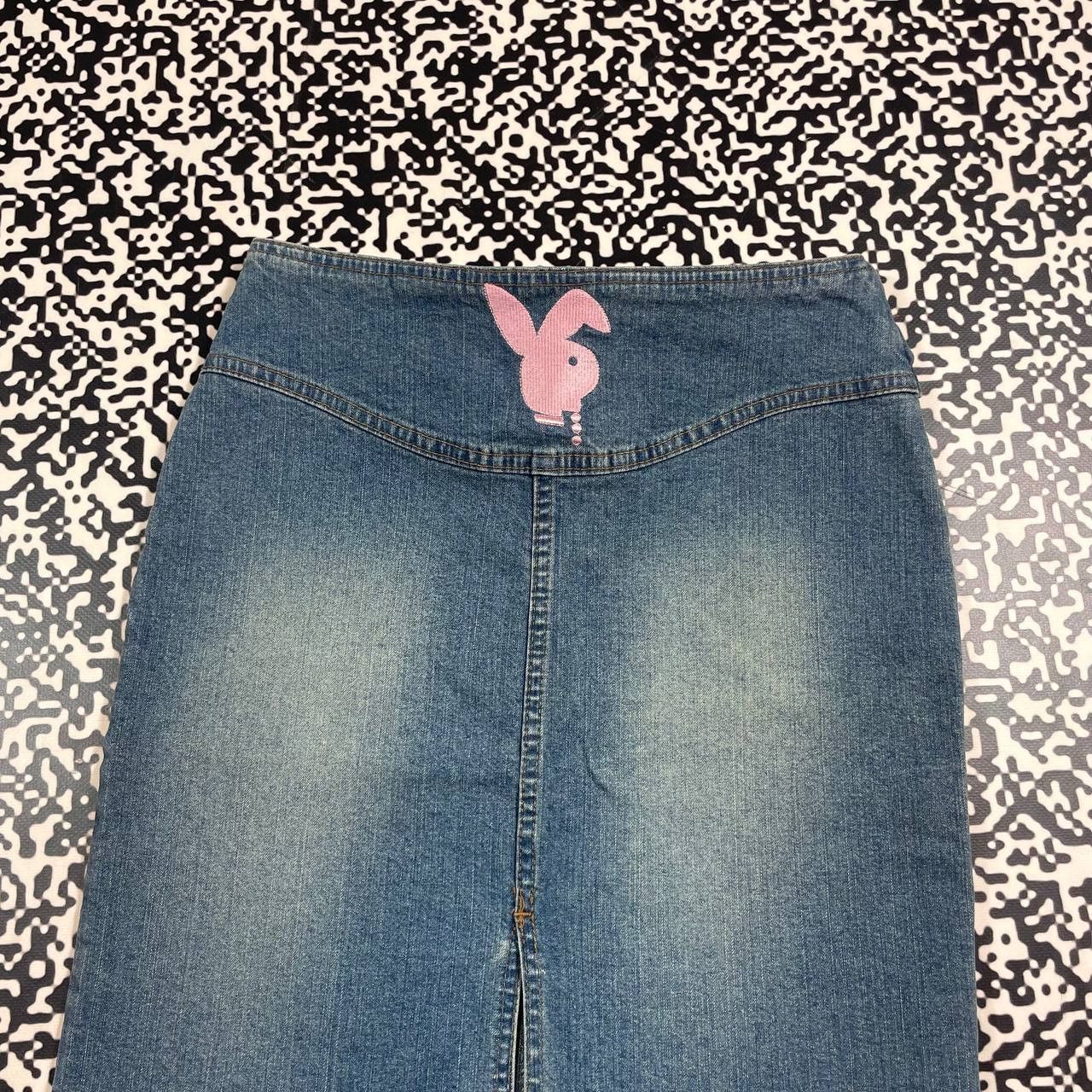 Playboy Vintage Y2K Playboy Denim Retro Sexy Midi Skirt + Belt Size 26" / US 2 / IT 38 - 6 Thumbnail