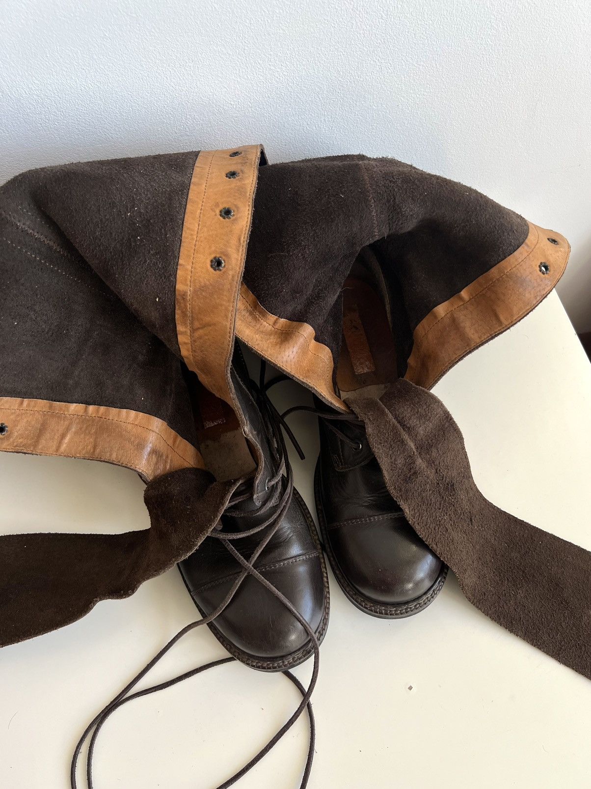 Dirk Bikkembergs Dirk Bikkembergs??? SAMPLE Wooden Heel Knee Boots Size US 11 / IT 41 - 20 Thumbnail