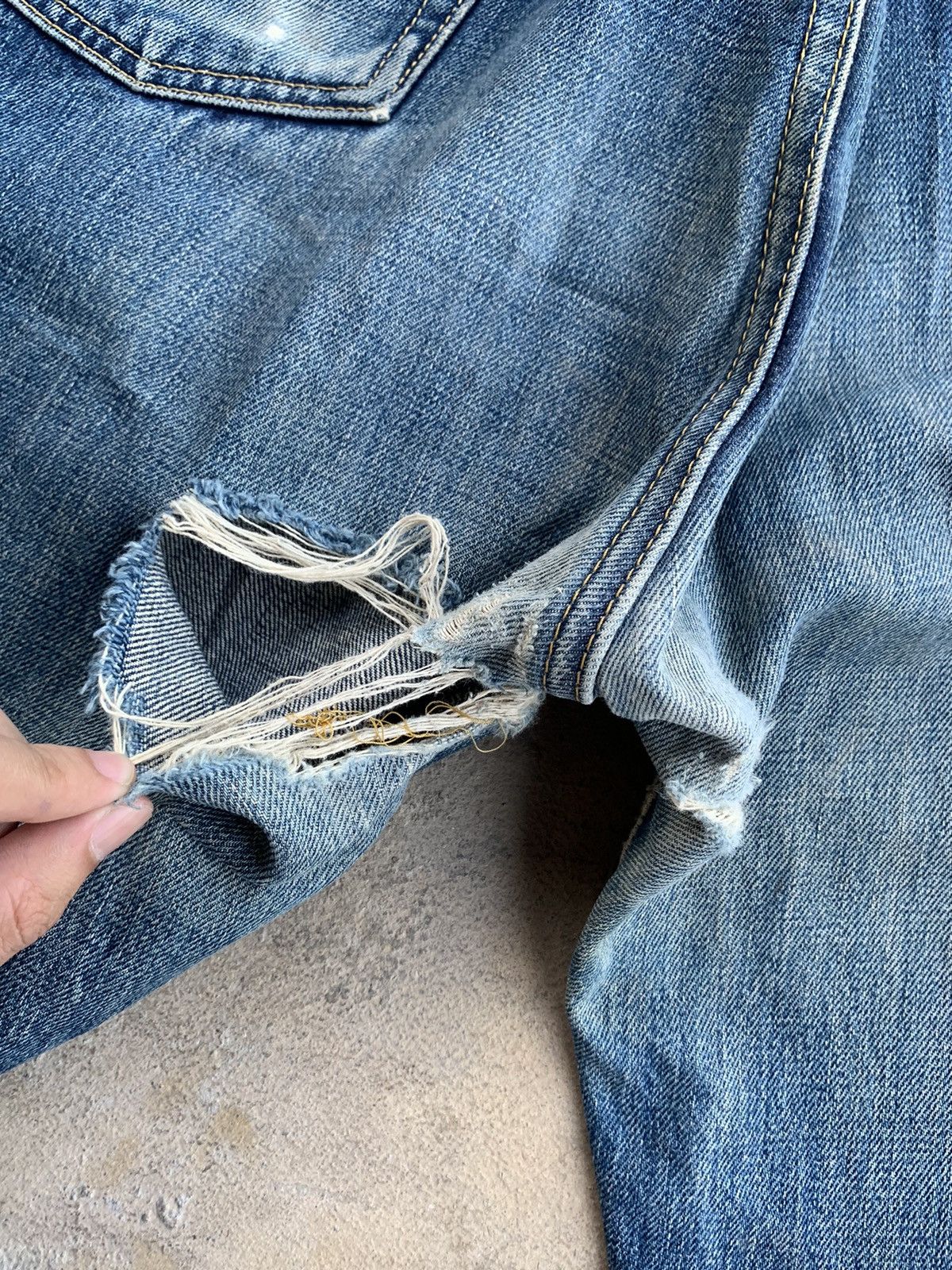 Levi's × Vintage Vintage Levis Big E 503B Selvedge Distressed Denim Size US 34 / EU 50 - 15 Thumbnail