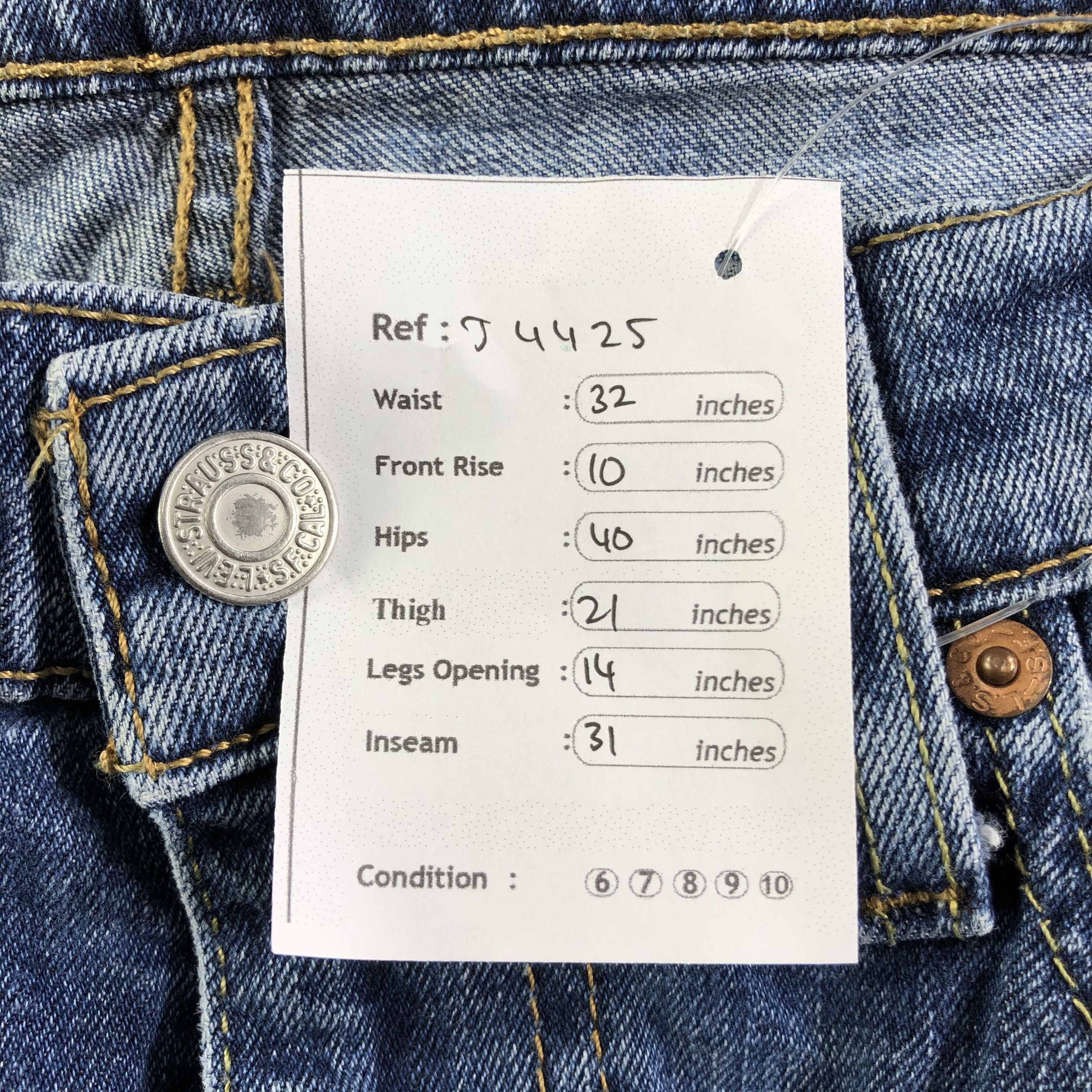 Levi's Vintage Blue Wash Levis 514 Jeans-J4425 Size US 32 / EU 48 - 11 Thumbnail
