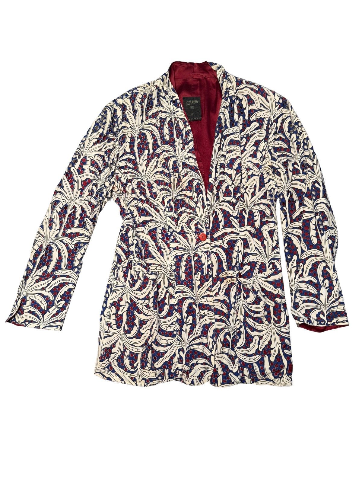 Jean Paul Gaultier Femme Botanical Blazer — Crimson Size S/M