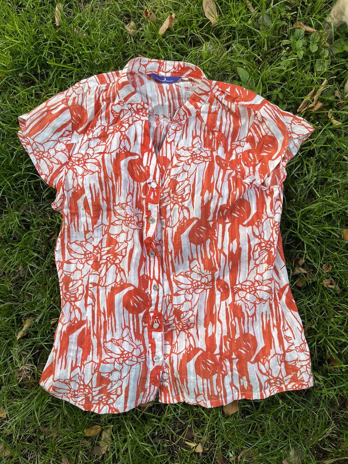 Japanese Brand Olivia Hassler Blouse Full Flower Shirt Size M / US 6-8 / IT 42-44 - 1 Thumbnail