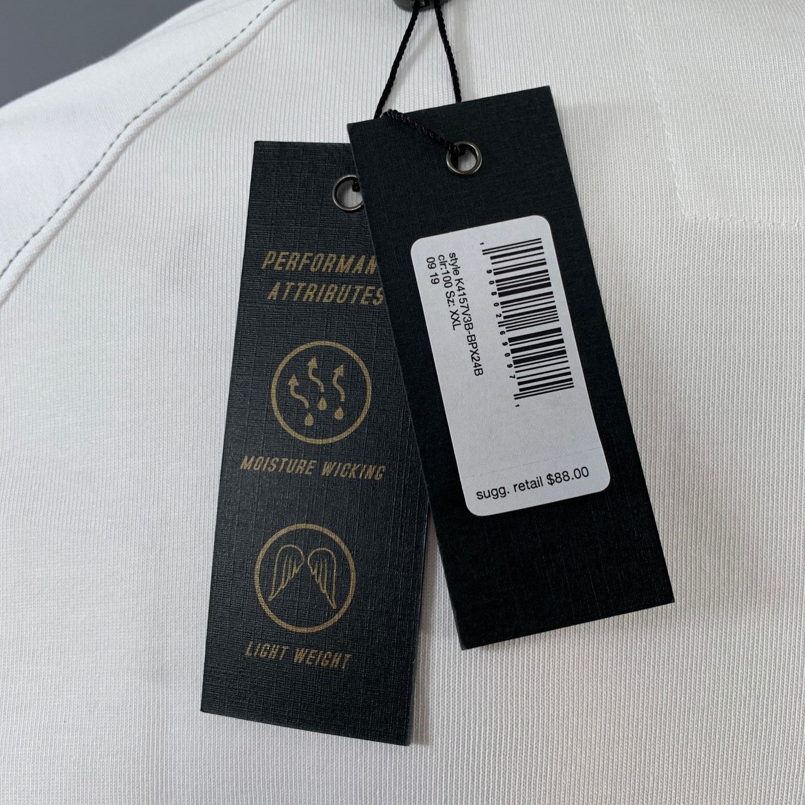 John Varvatos JOHN VARVATOS White Contrast Stitch Cotton Blend T-shirt Size US XXL / EU 58 / 5 - 6 Thumbnail