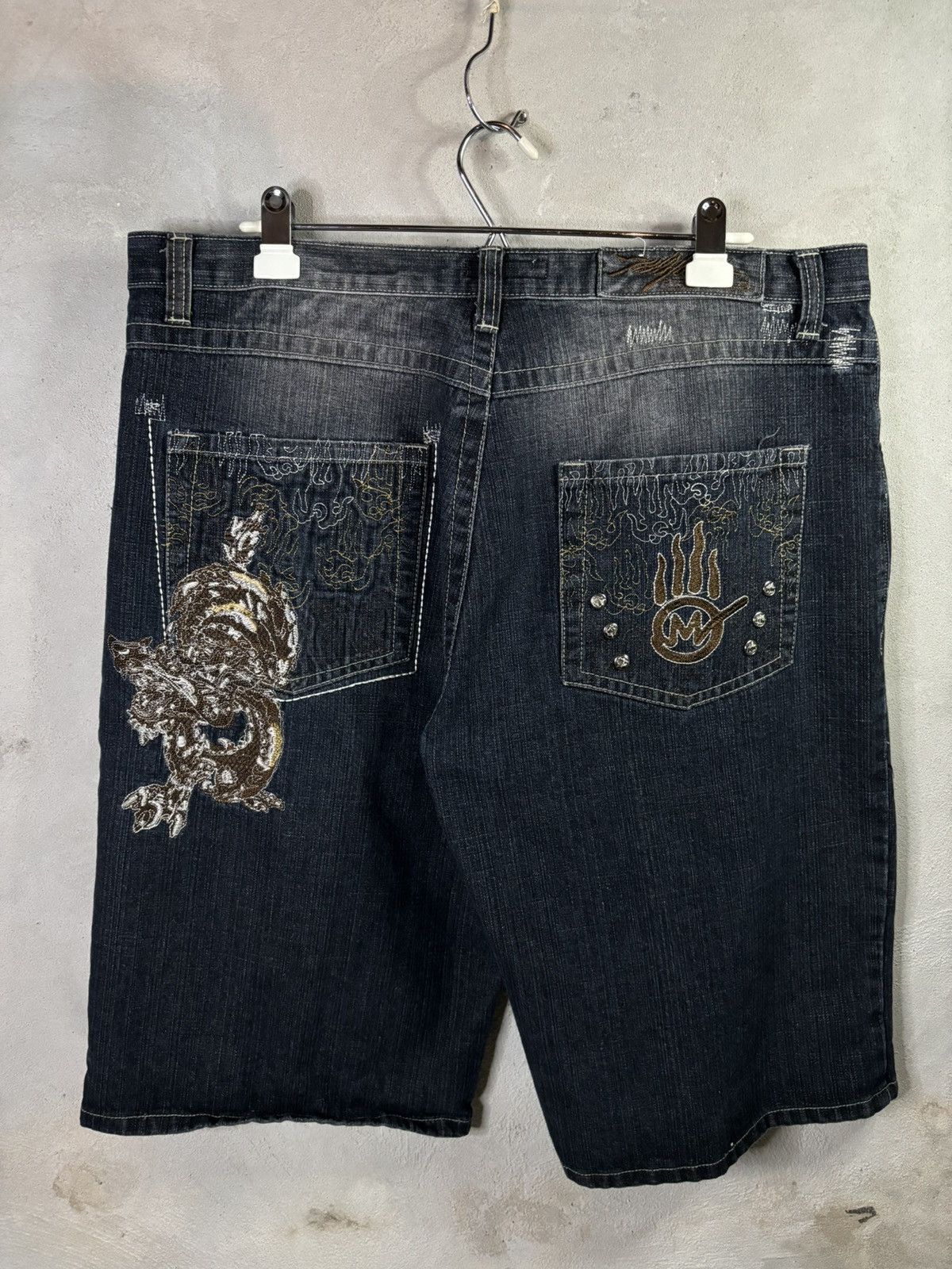 Affliction × JNCO Crazy vintage Y2K Jnco Opium Denim Jean Shorts Size US 38 / EU 54 - 1 Thumbnail