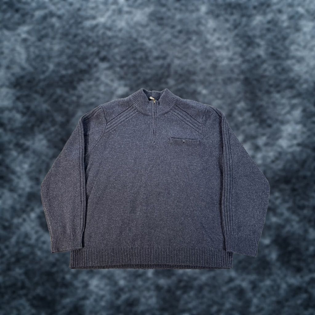 Vintage L.L. Bean Merino Wool Sweater Mens 2XL Navy Blue Rangeley 1/4 Zip Pullover Pocket Size US XXL / EU 58 / 5 - 1 Thumbnail