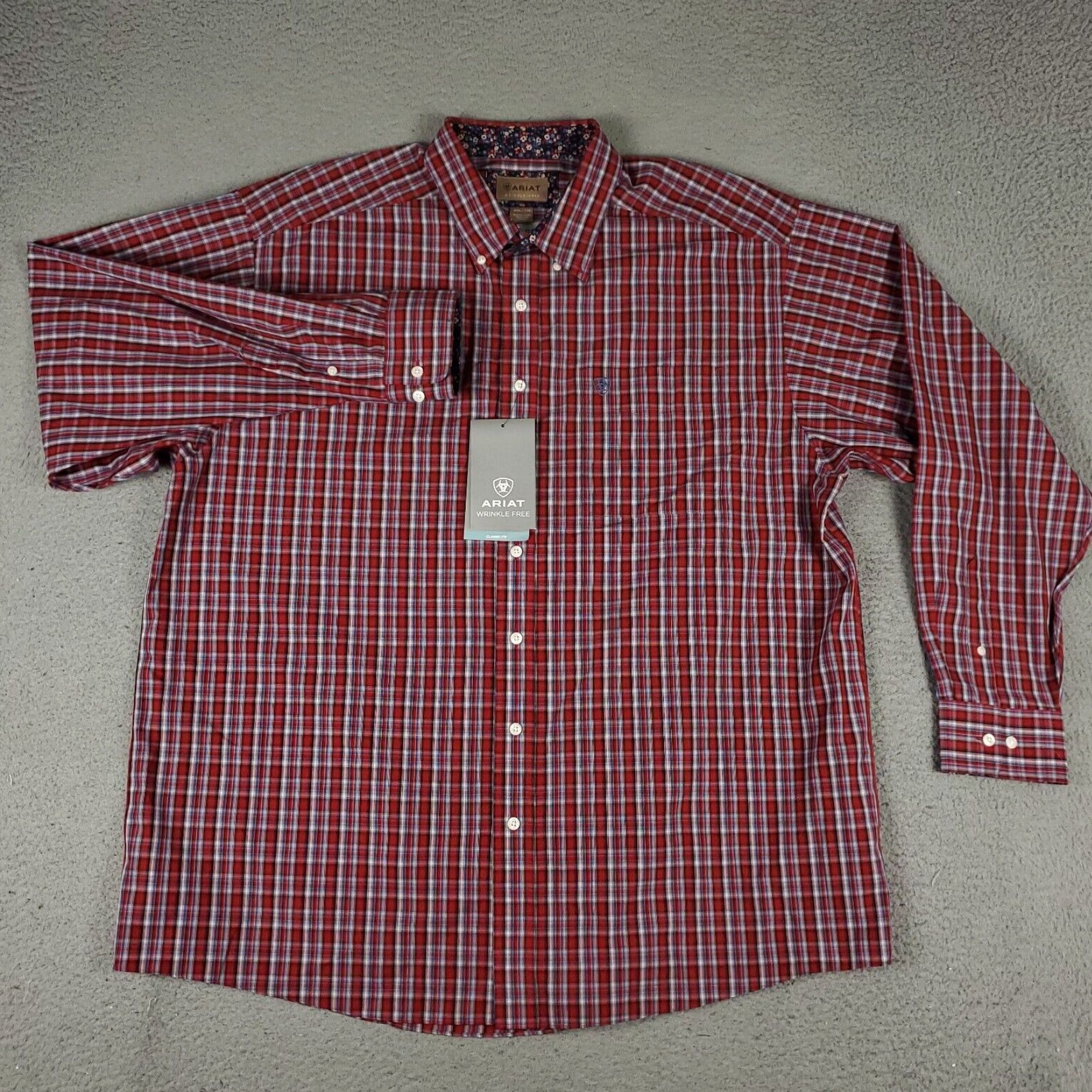 Ariat Ariat Shirt Mens 2XL Red Plaid Button-Up Long Sleeve Casual Size US XXL / EU 58 / 5 - 2 Thumbnail