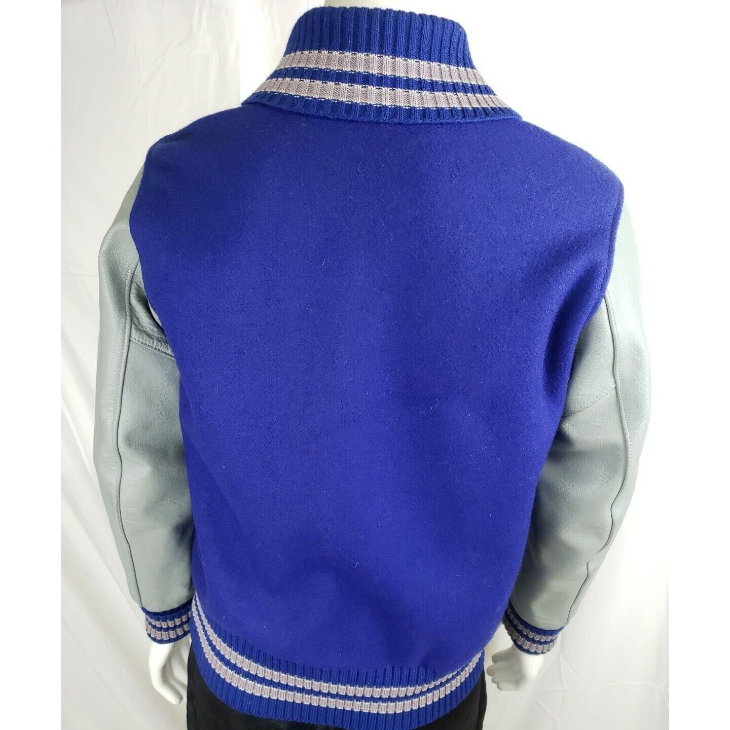 Other Vtg Letterman Jacket Leather Wool Mens 42 Blue Gray Varsity Size US M / EU 48-50 / 2 - 3 Thumbnail