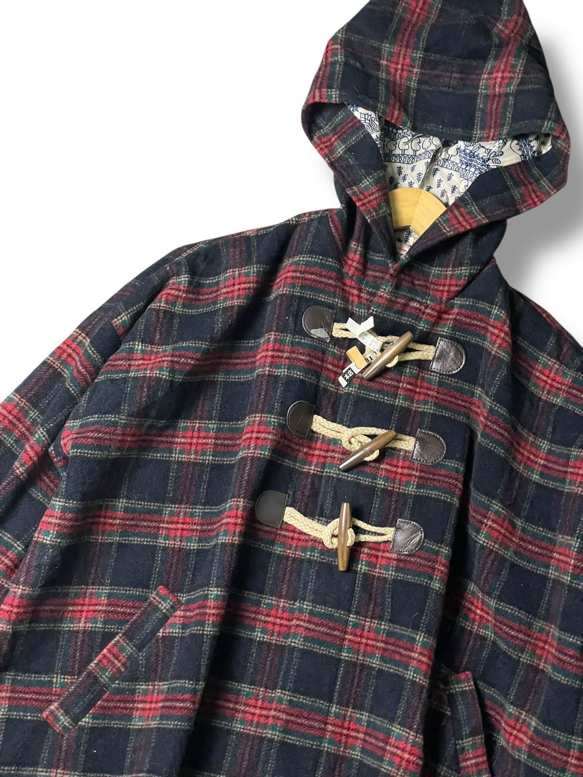 Issey Miyake × Japanese Brand × Ne-Net Ne-Net x Issey Miyake Plaid Duffle Hooded Jacket (133) Size US L / EU 52-54 / 3 - 2 Thumbnail