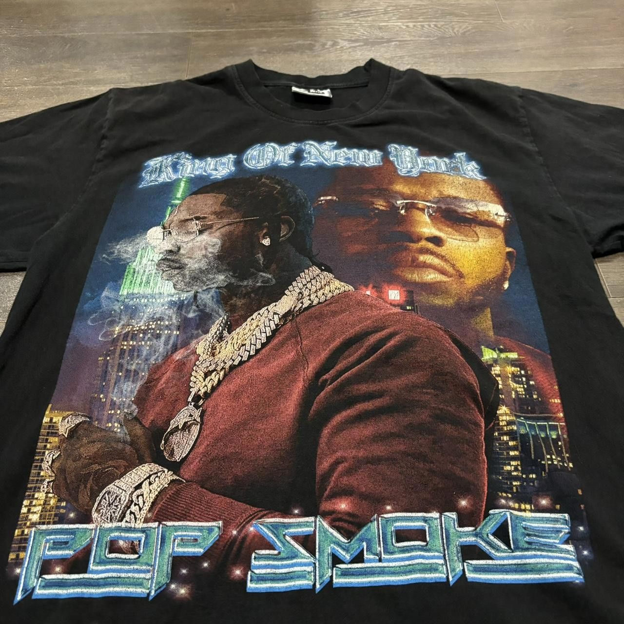 Designer classic pop smoke rap tee the roxx t shirt Size US XL / EU 56 / 4 - 2 Thumbnail
