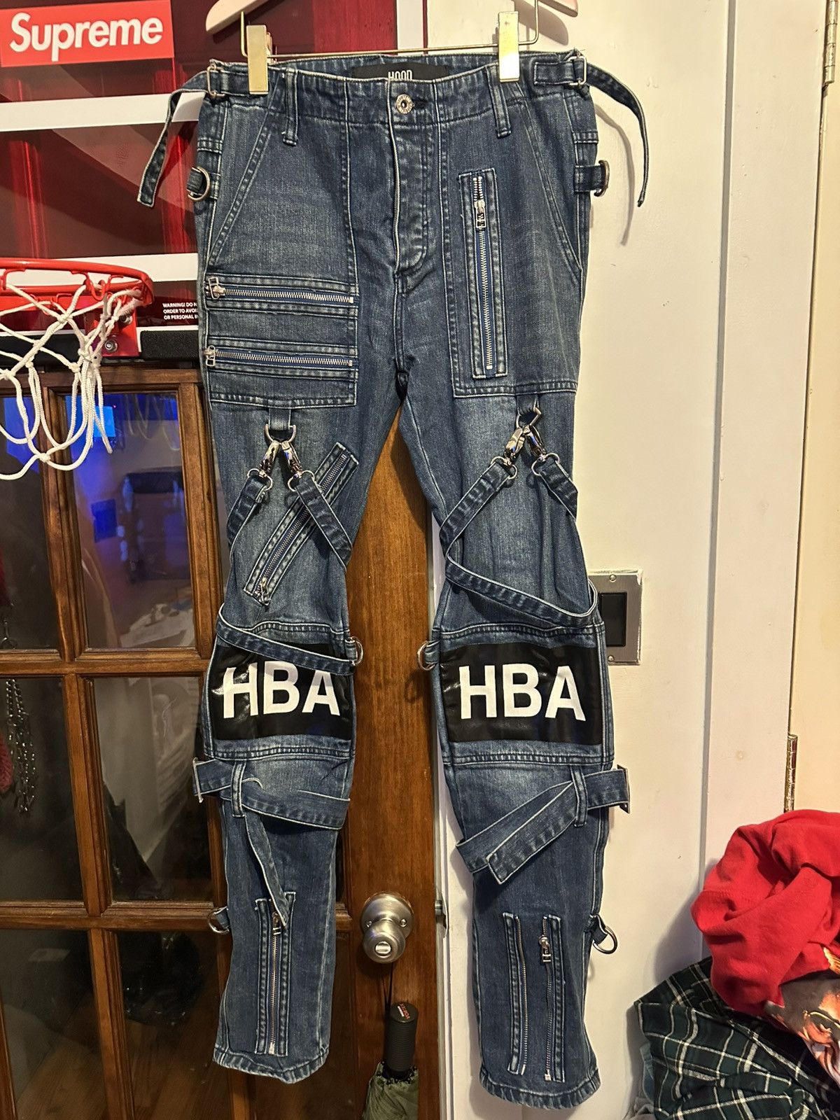 HOOD BY AIR shredder patch crash denim