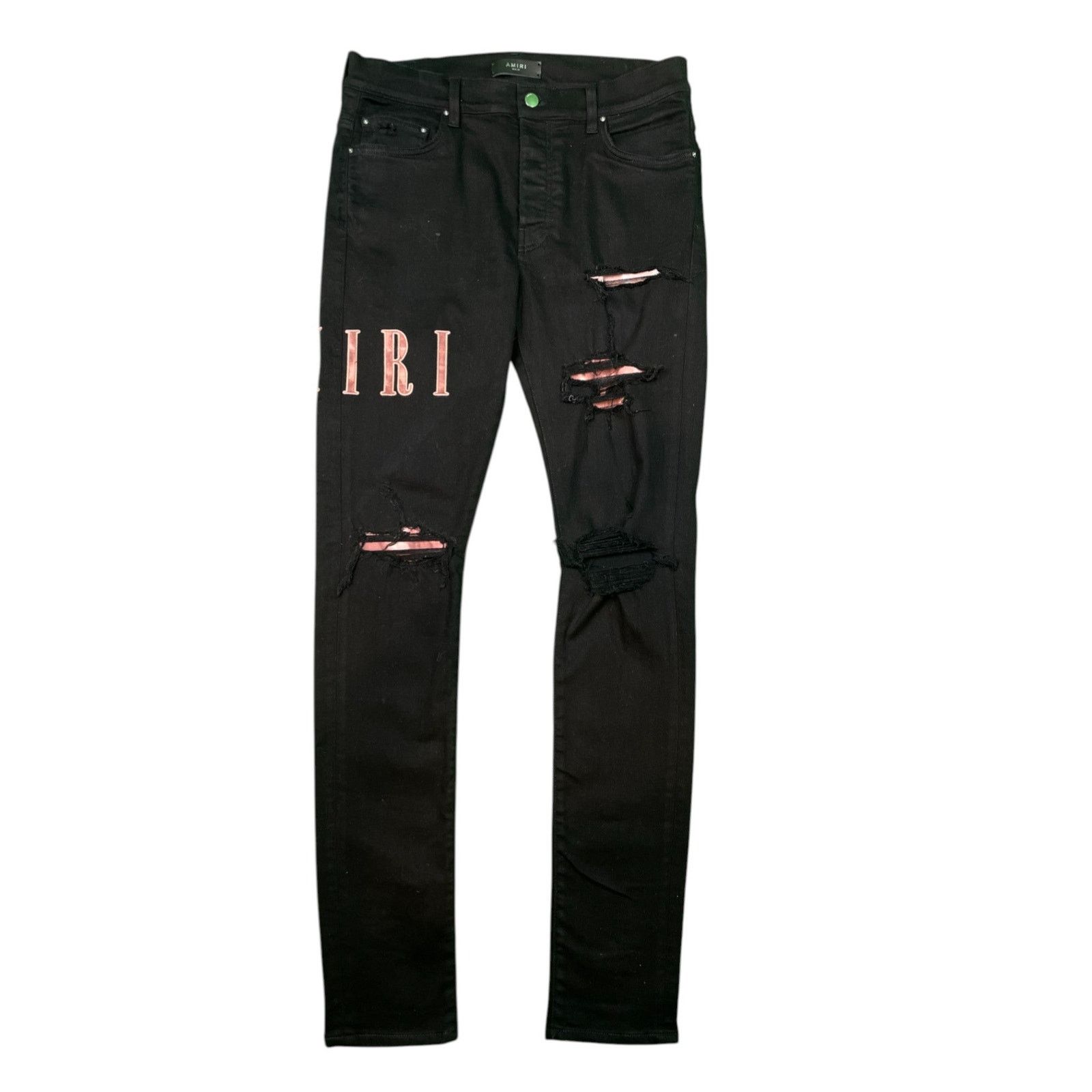 Amiri Amiri Clay Side Logo Black Jeans Size US 33 - 1 Thumbnail