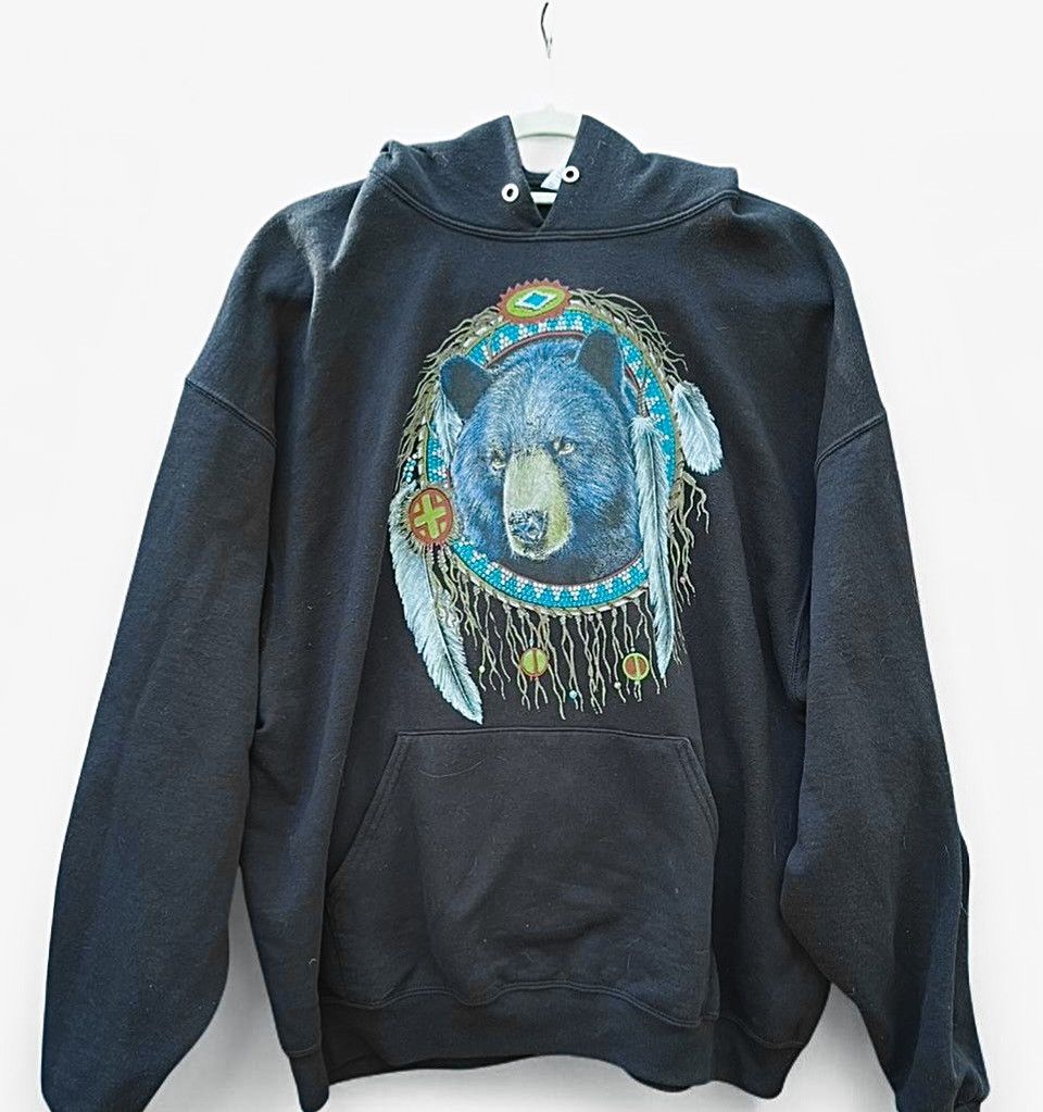 Jerzees Jerzees Bear Hoodie | Vintage Nature Graphic | XL Size US XL / EU 56 / 4 - 1 Thumbnail