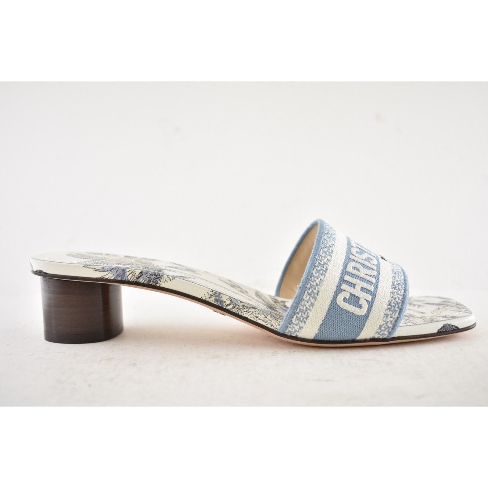 Dior Christian Dior Dway Heeled Slide Blue White TDJ Palms 41.5 Size US 11.5 / IT 41.5 - 2 Thumbnail