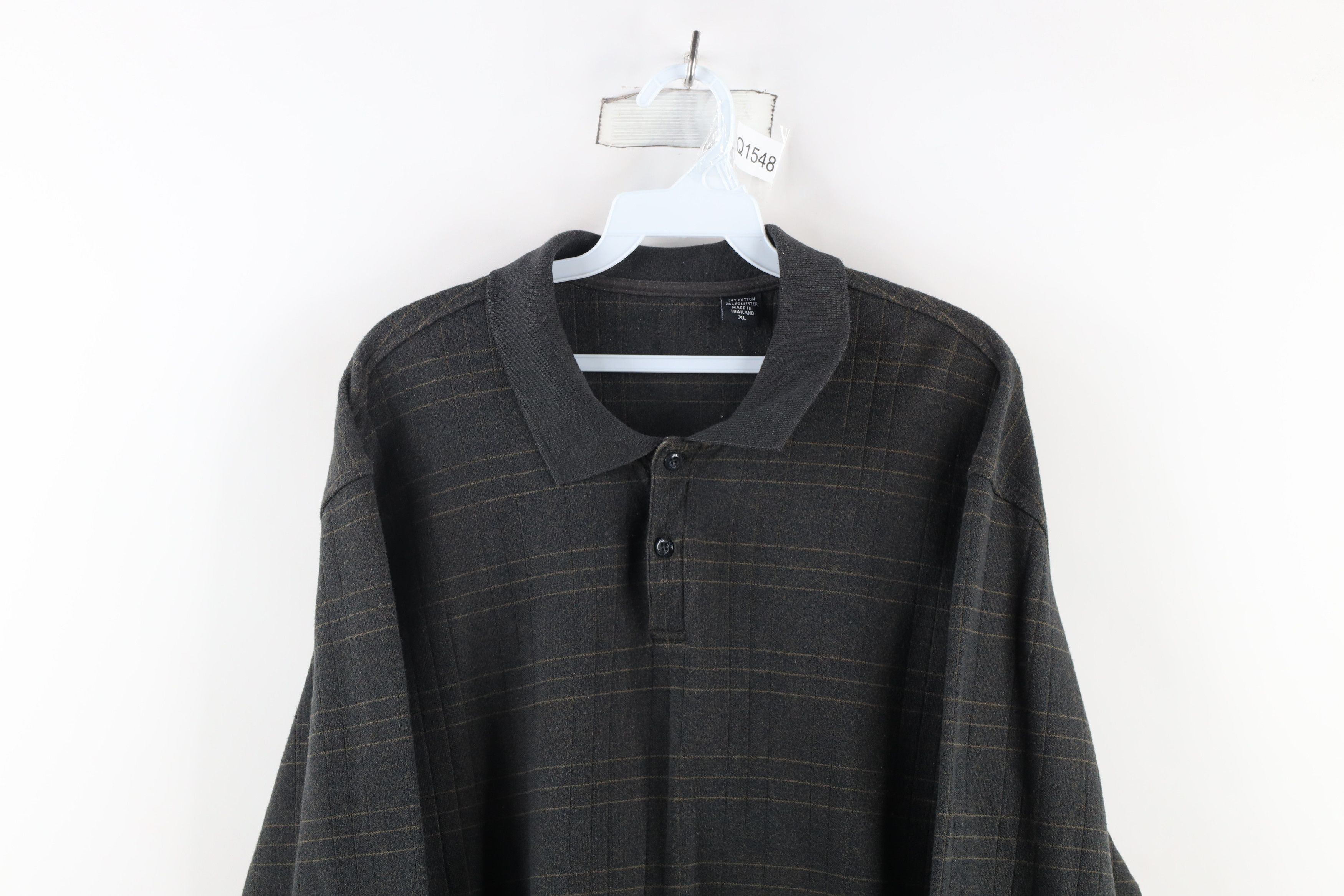 Vintage Vintage 90s Streetwear Heavyweight Long Sleeve Polo Shirt Size US XL / EU 56 / 4 - 2 Thumbnail