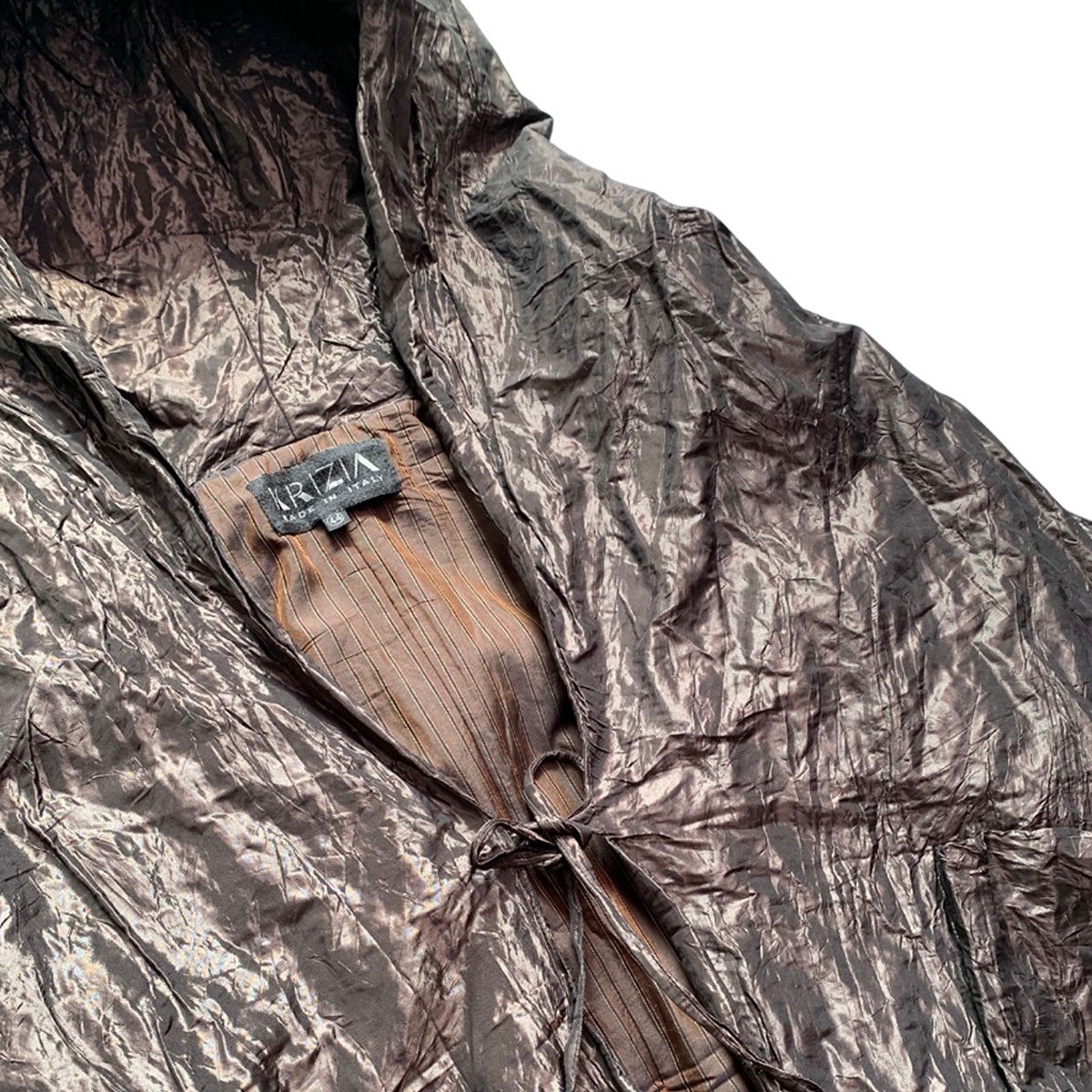 Krizia × Le Grande Bleu (L.G.B.) VINTAGE KRIZIA BROWN METALLIC LIGHT JACKET Size L / US 10 / IT 46 - 3 Thumbnail