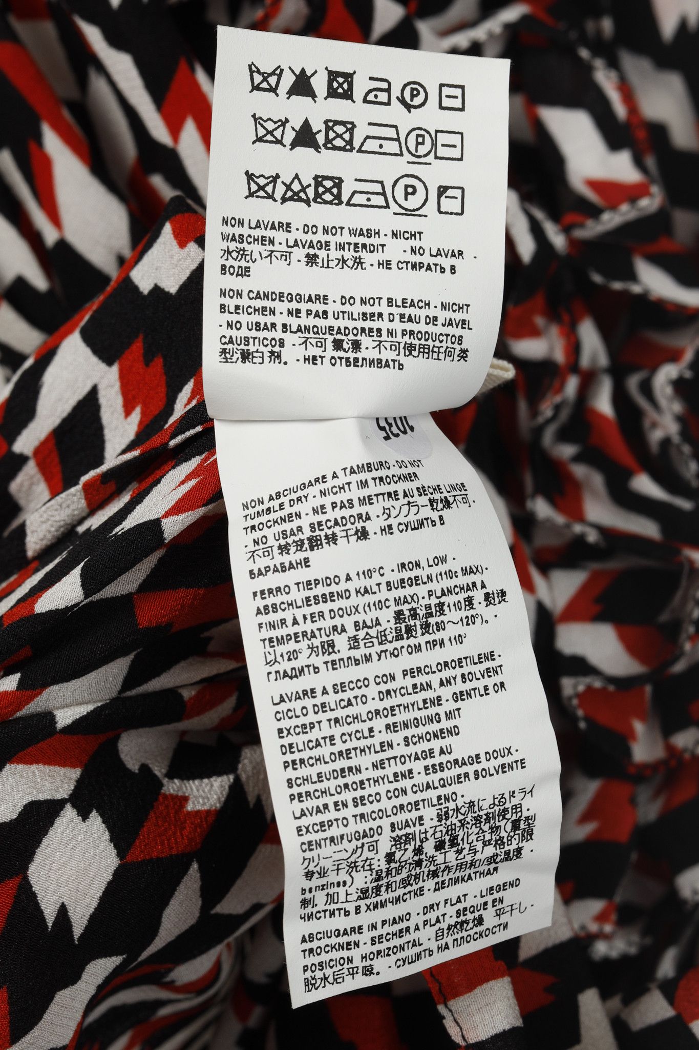 Marni Marni Red Black Geometric Silk Ruffle Blouse Size M / US 6-8 / IT 42-44 - 10 Thumbnail