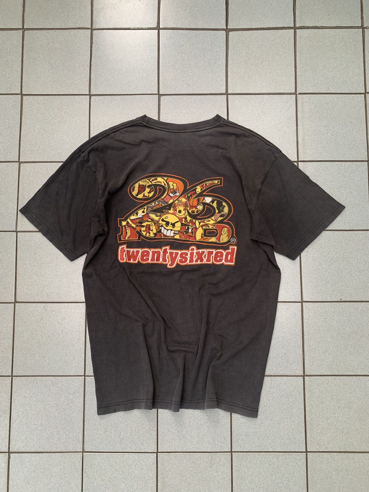 Vintage 90s Twenty Six Red 26 Red Skateboard Satan Tee - Short  
