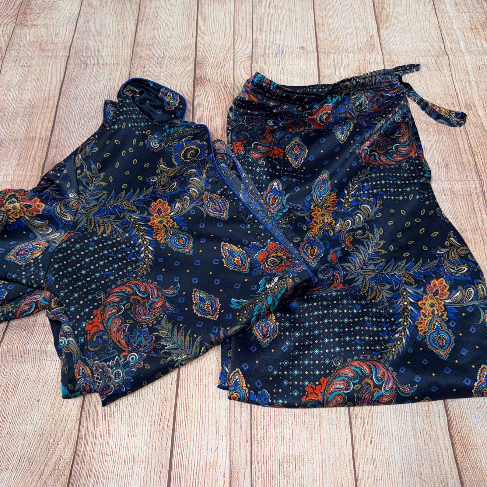 Other Vintage Paisley Print Satin Pajama Set PXL Size ONE SIZE - 1 Thumbnail
