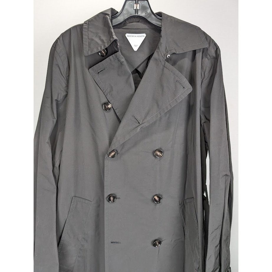 Bottega Veneta o1rshd1 Trench Fluid Technical Cotton Coat in Black Size US S / EU 44-46 / 1 - 5 Thumbnail