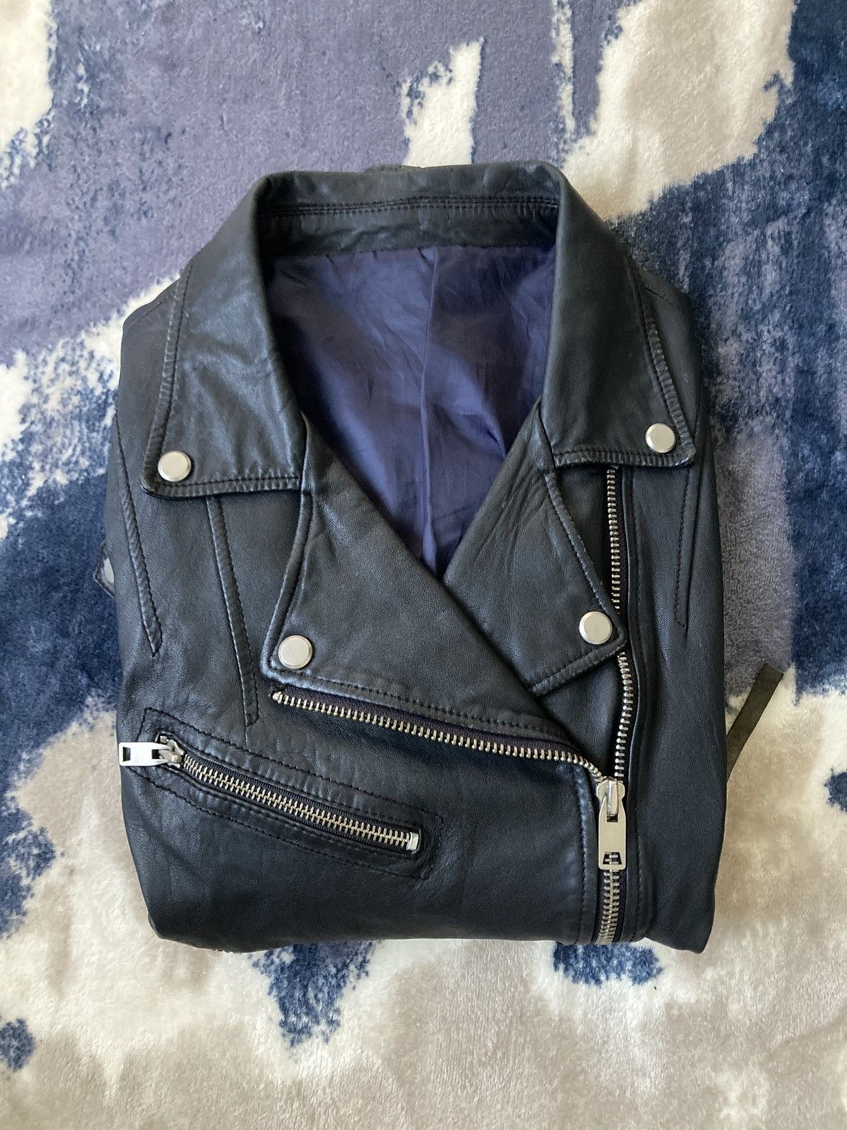 Vintage 80s Ramones Real Leather Natural Washed Biker Jacket Size US XS / EU 42 / 0 - 2 Thumbnail