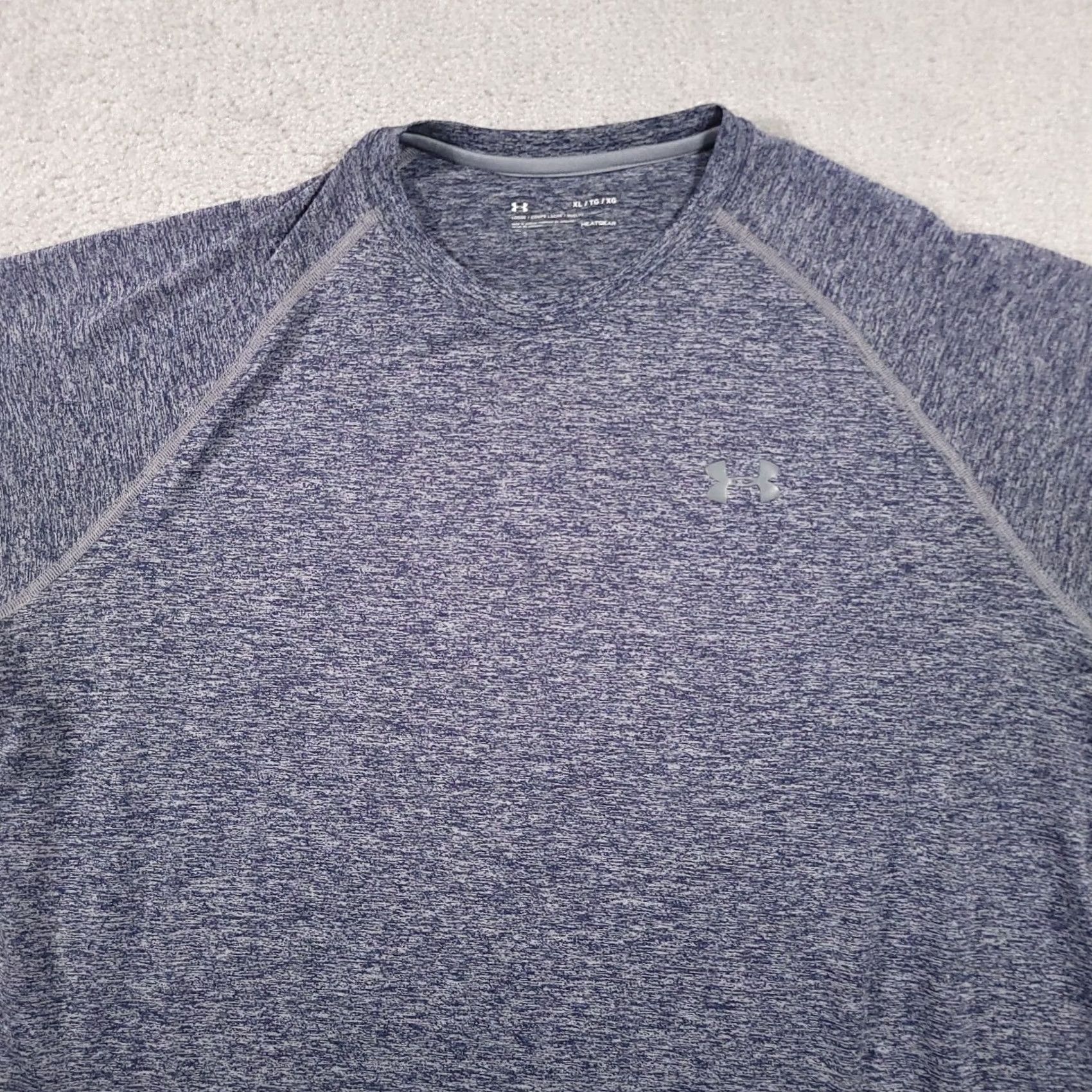 Under Armour Under Armour UA Shirt Mens XL Heather Blue Loose Fit Heatgear The Tech Tee Size US XL / EU 56 / 4 - 3 Thumbnail