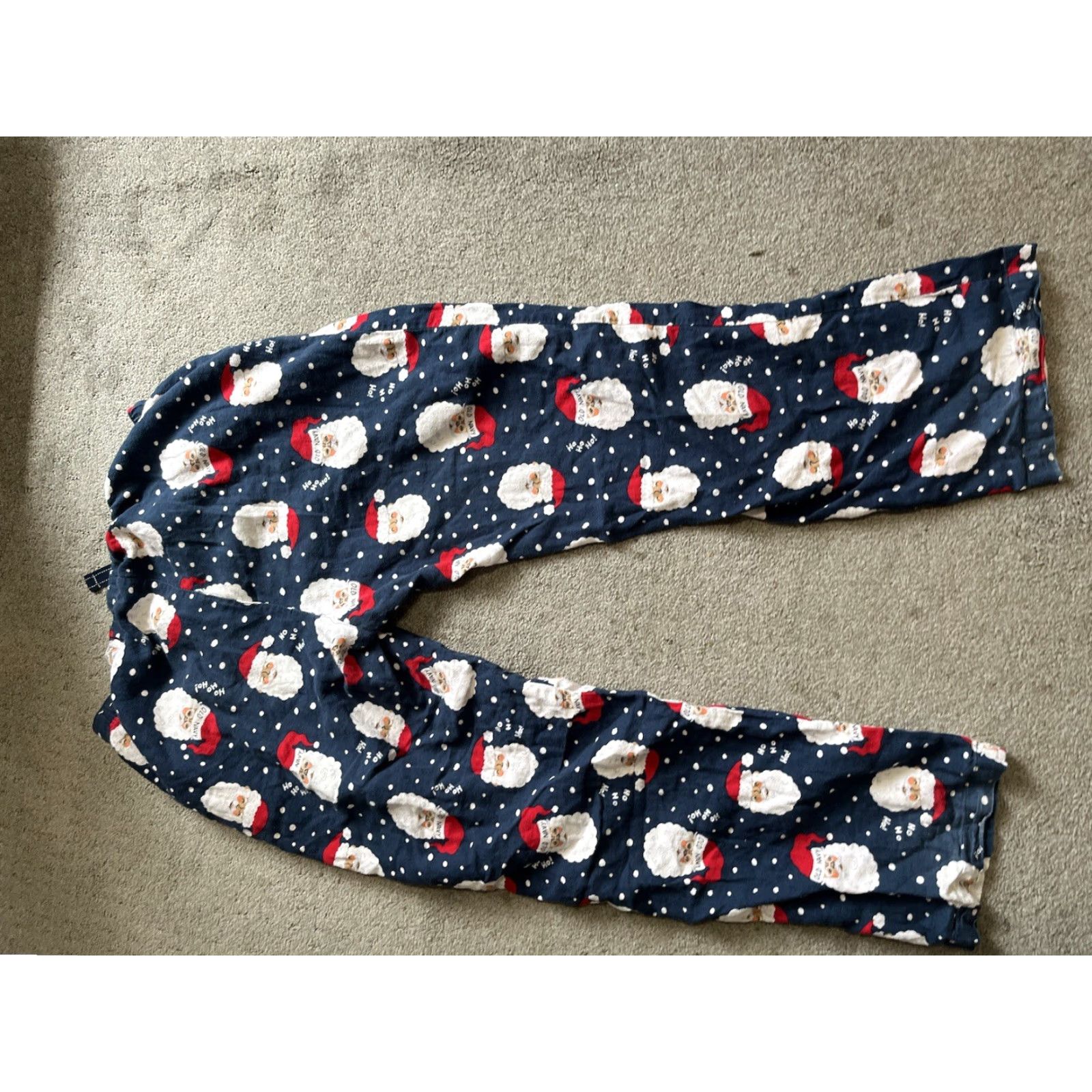 Old Navy Old Navy Pajama Pants Blue Flannel Santa Match The Fam Mid-Rise L Unisex Adults Size 36" / US 14 / IT 50 - 4 Thumbnail