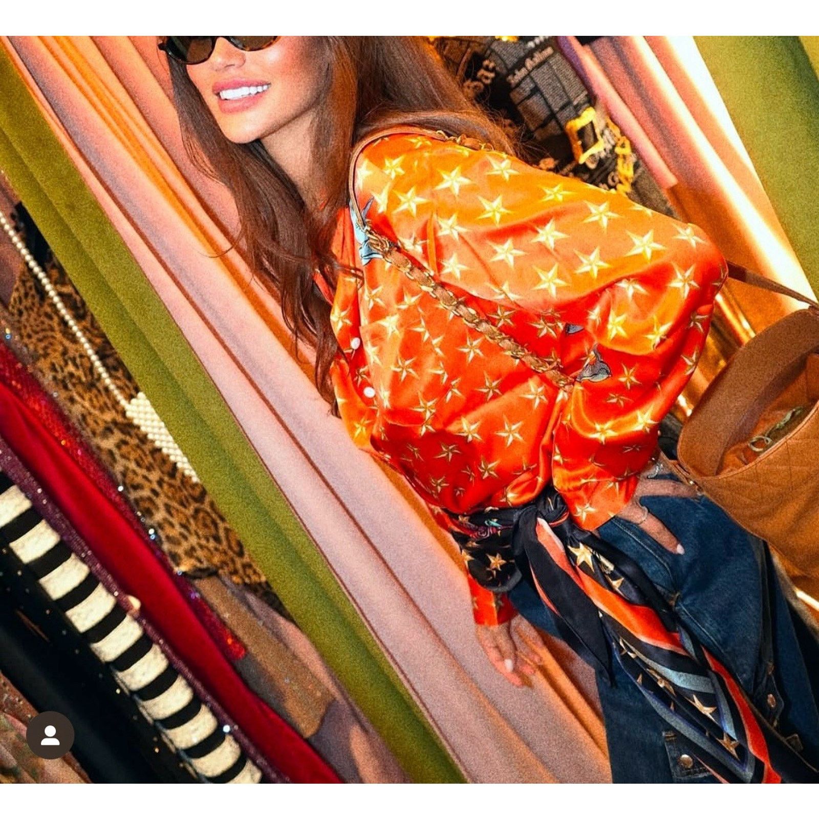 Other JESSICA RUSSELL FLINT orange stars Silk shirt M 6 8 Size M / US 6-8 / IT 42-44 - 2 Thumbnail