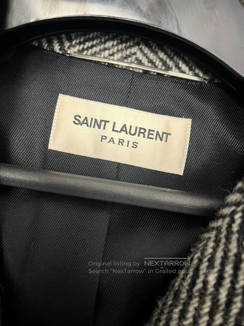 Saint Laurent Paris Saint Laurent Paris Herringbone Wool Coat Size US M / EU 48-50 / 2 - 3 Thumbnail