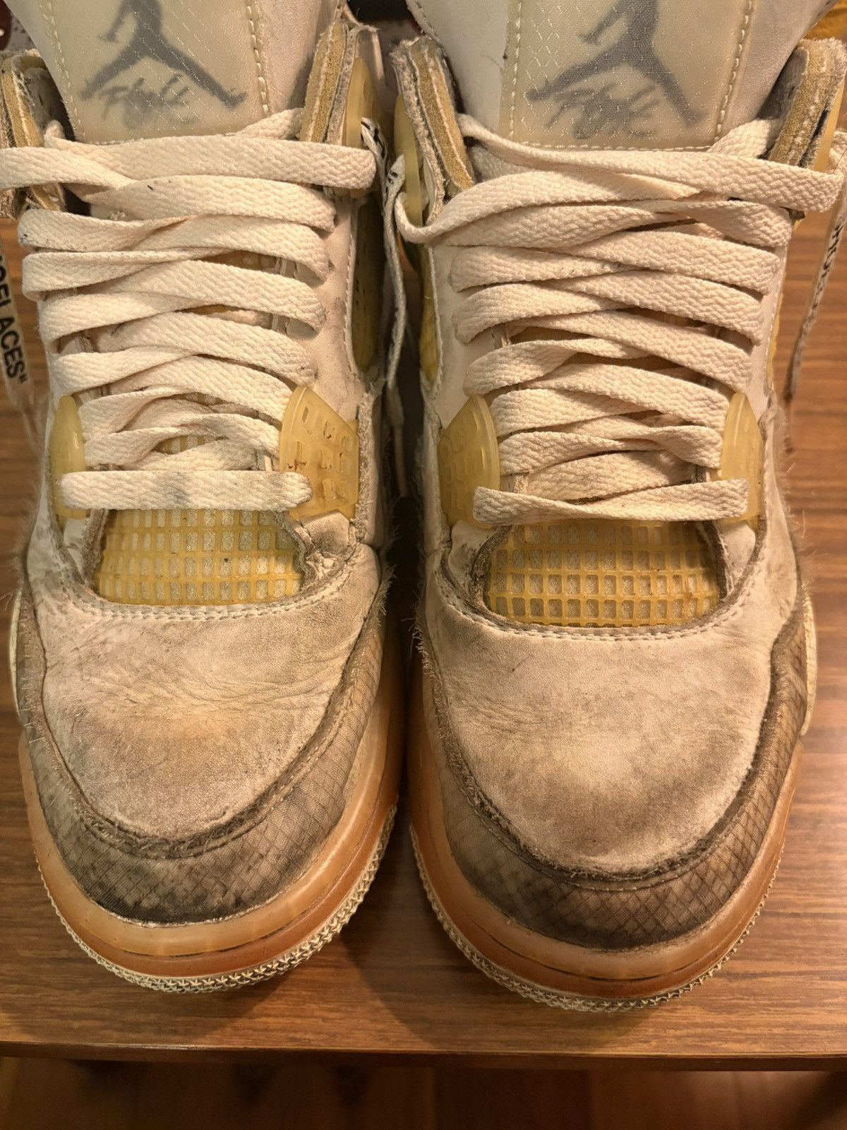 Nike × Off-White Off-White Nike Air Jordan 4 Sail US8 Size US 8 / EU 41 - 7 Thumbnail