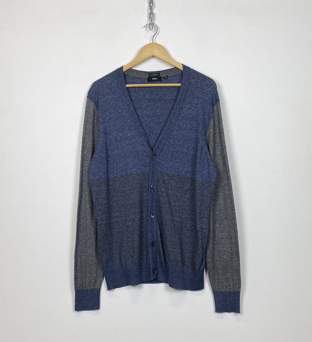 Hugo Boss Hugo Boss 100% Cotton Knit Cardigan Sweater Slim Fit Size XL Size US XL / EU 56 / 4 - 1 Thumbnail