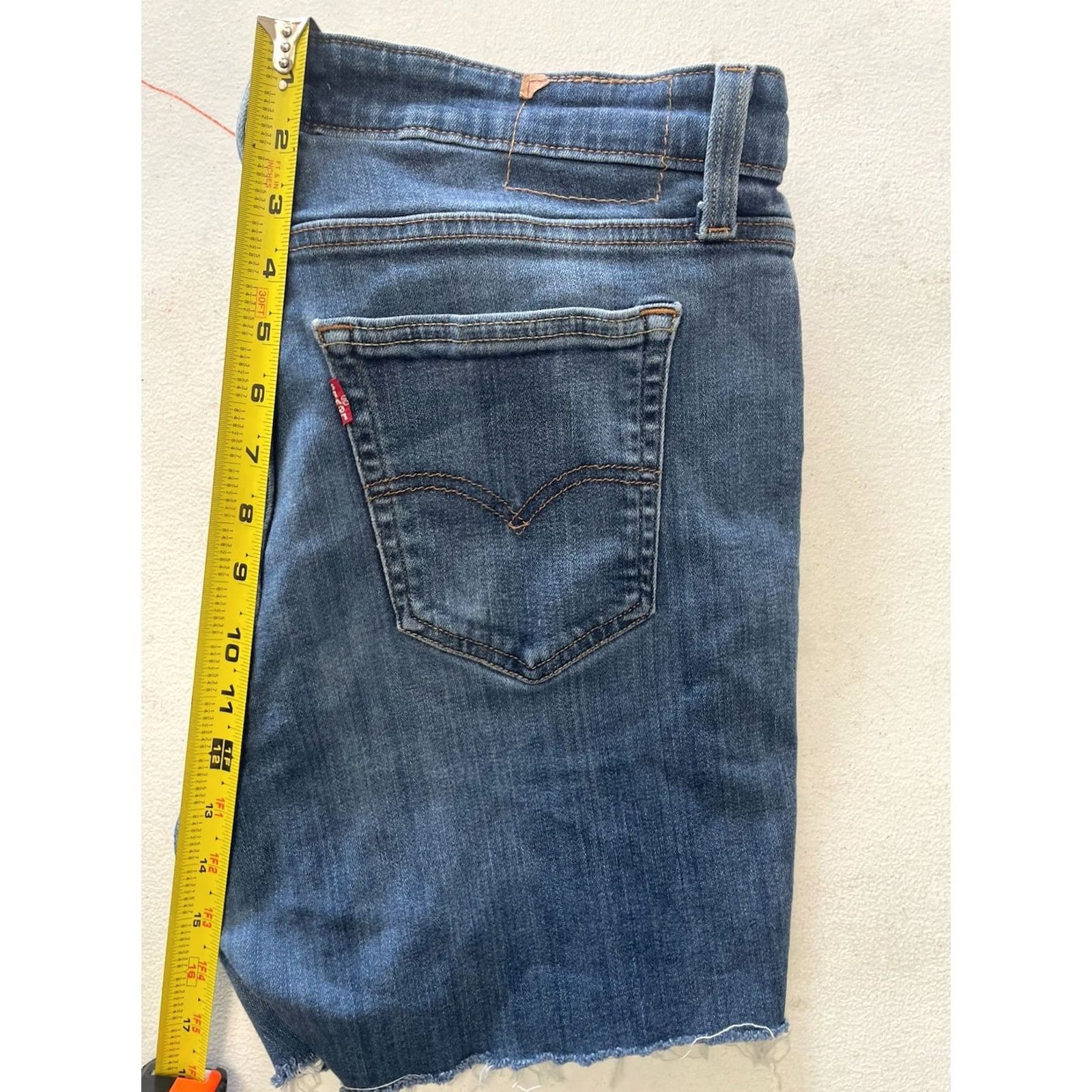 Levi's Levi's Women Cut Off Shorts Size 33 Summer Travel Beach Elastane Blue Denim Size 24" / US 00 / IT 34 - 7 Thumbnail