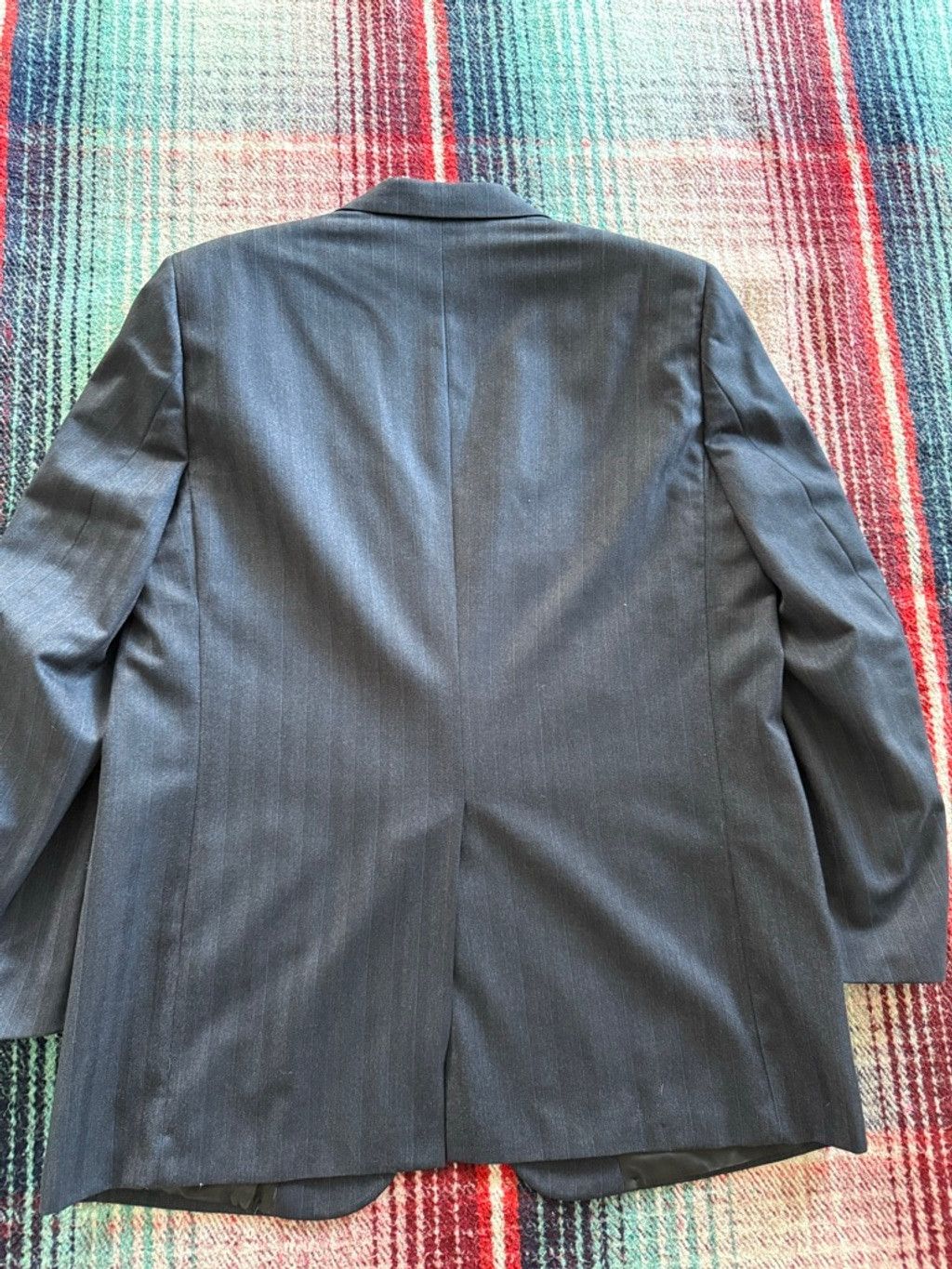 Burberry 80s Burberry Navy Pinstripe Blazer 46/XL Size 46R - 4 Thumbnail