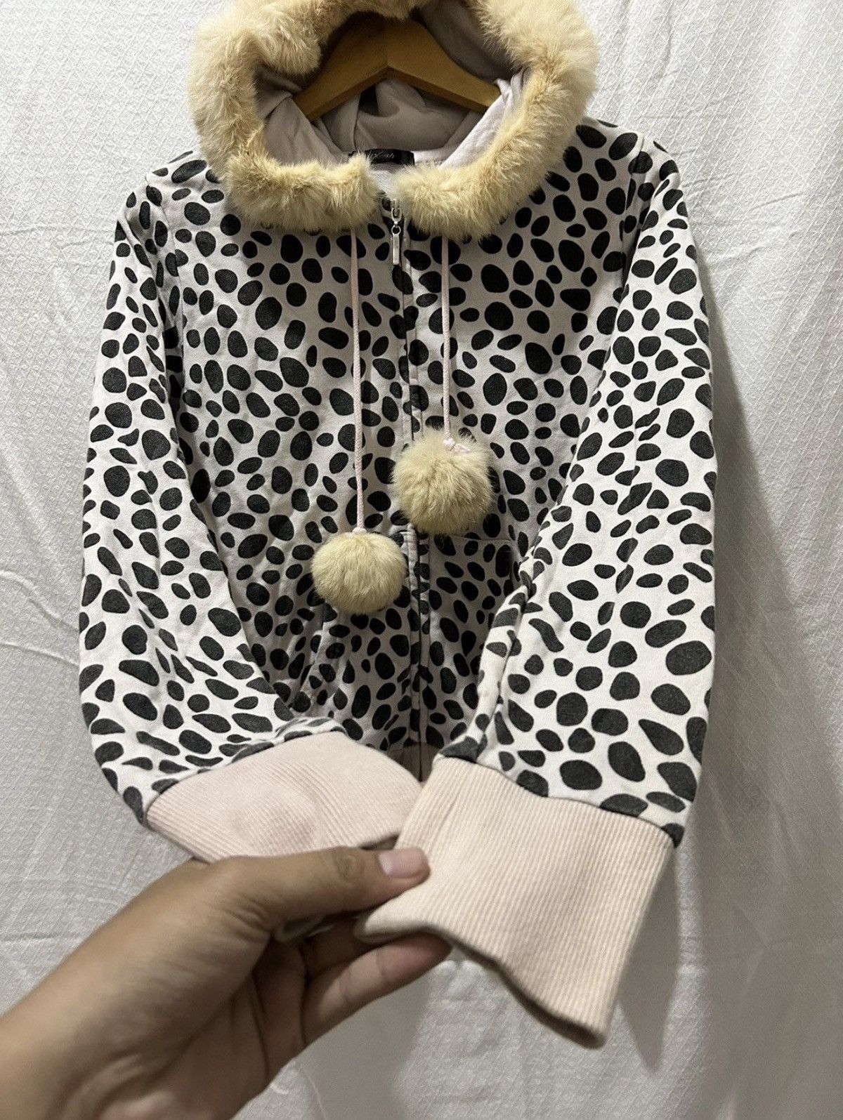 Japanese Brand Fur hoodie polkadot zip up Size US M / EU 48-50 / 2 - 5 Thumbnail