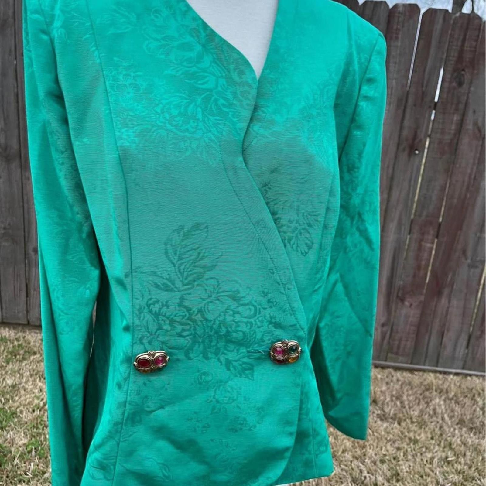 Other Green vintage blazer with gold buttons blazer Size L / US 10 / IT 46 - 1 Thumbnail