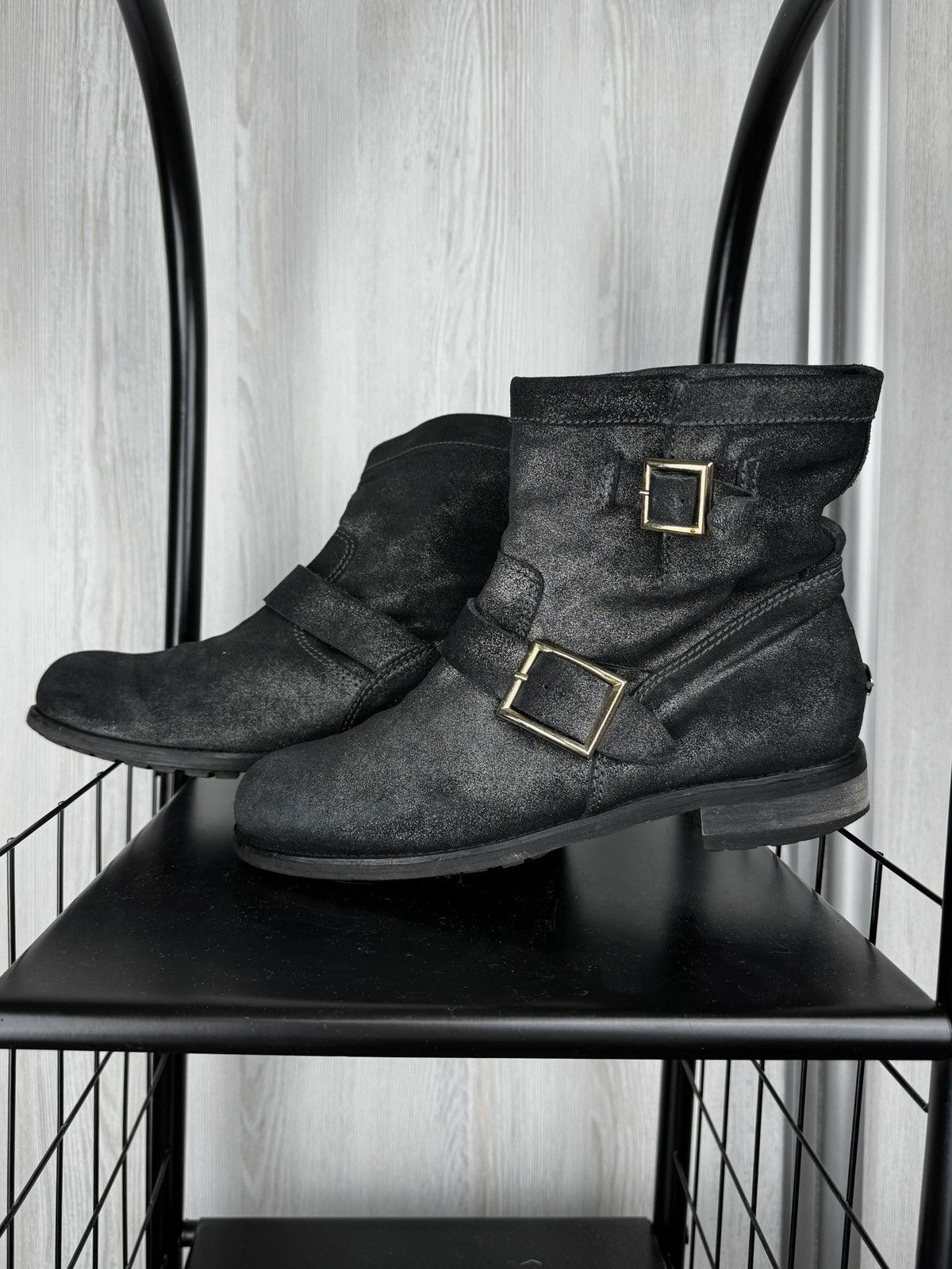 Jimmy Choo Jimmy Choo black leather shiny biker boots size 39.5 Size US 9.5 / IT 39.5 - 6 Thumbnail
