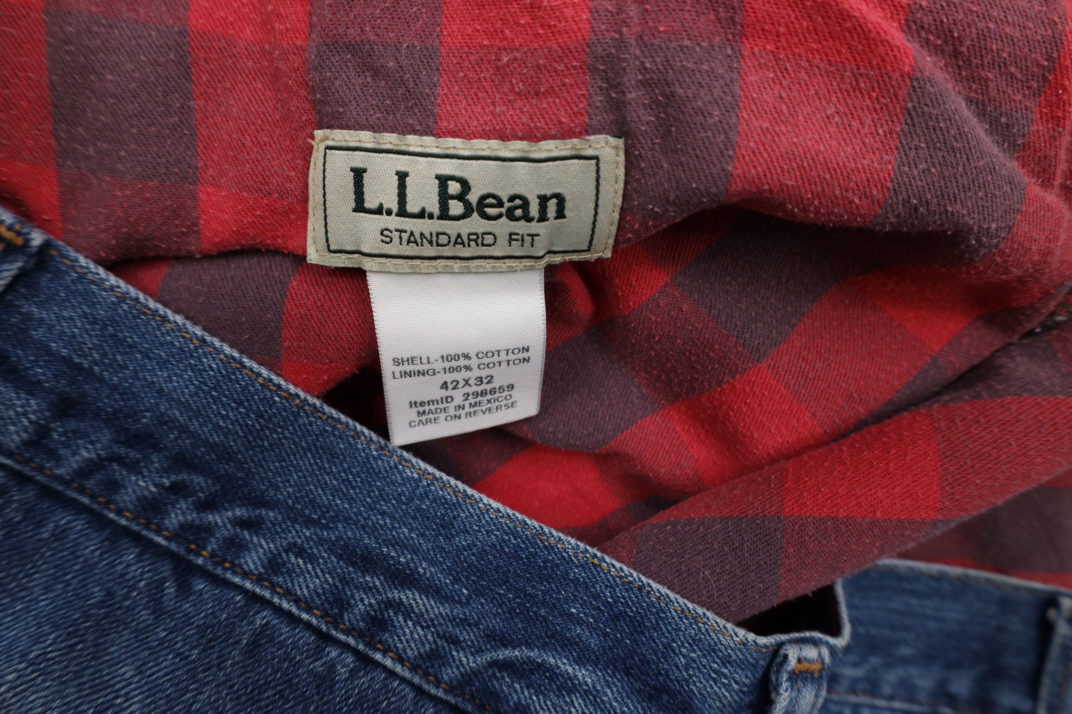 L.L. Bean × Vintage Vintage LL Bean Flannel Lined Wide Leg Denim Jeans Blue Size US 42 / EU 58 - 8 Thumbnail