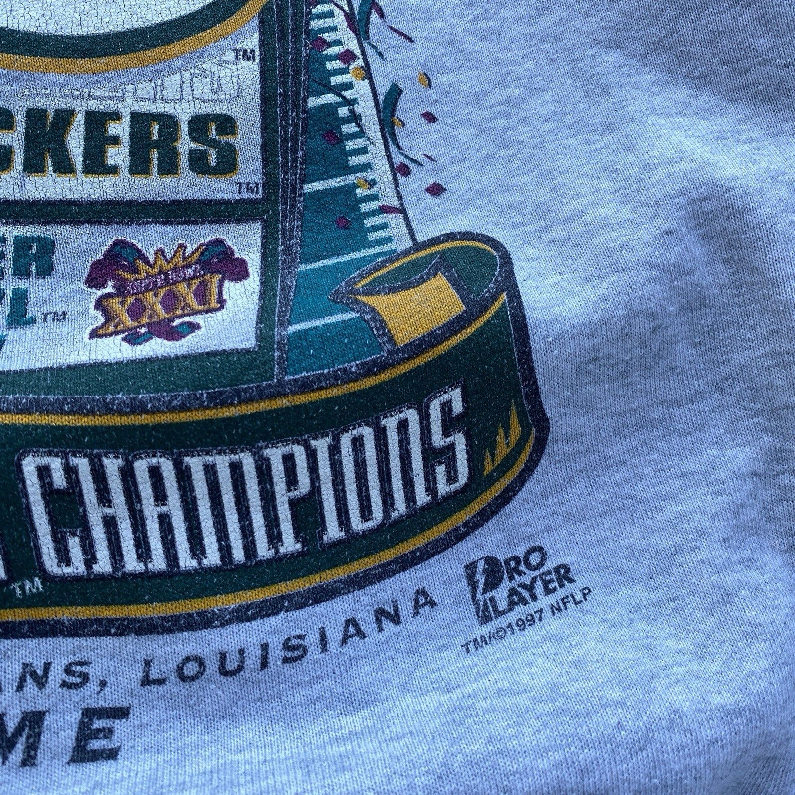 Vintage Vintage 1997 SuperBowl 31 XXXI Patriots Packers Sweatshirt Size US XL / EU 56 / 4 - 6 Thumbnail