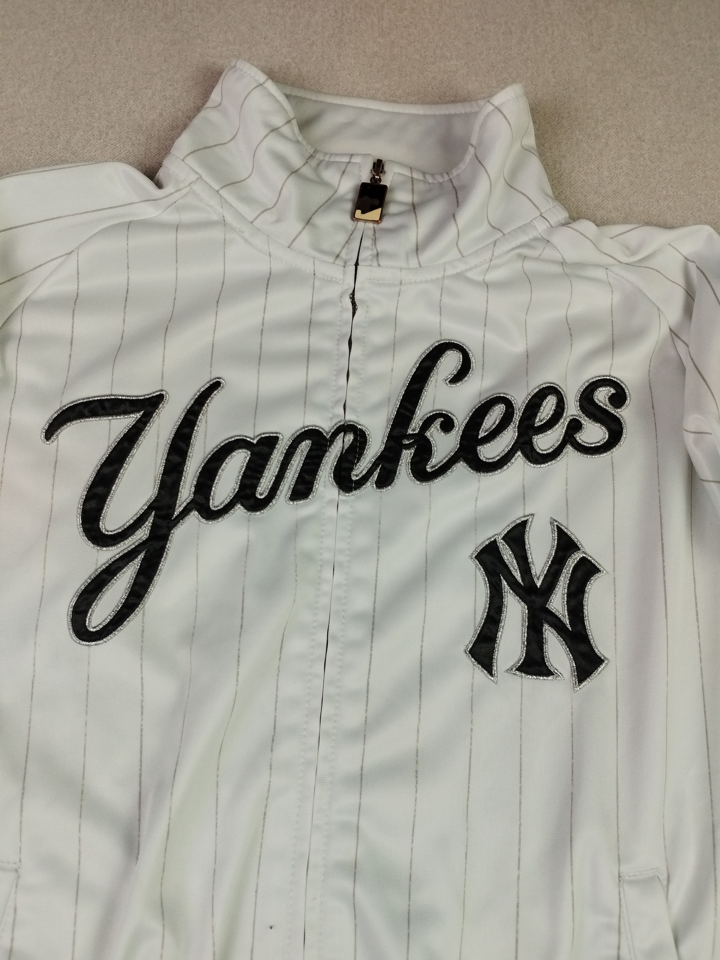 New York Yankees Vintage NY Yankees Majestic Olympic White Zip Up Jacket Size US S / EU 44-46 / 1 - 9 Thumbnail