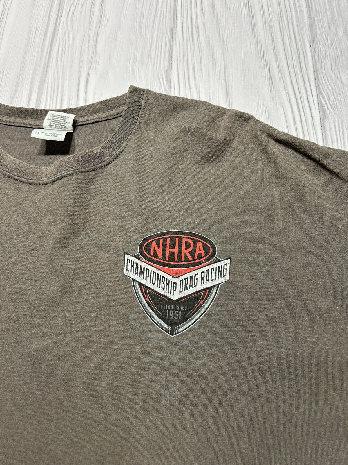 Vintage Vintage 90s NHRA Championship Drag Racing T-Shirt Size US XXL / EU 58 / 5 - 13 Thumbnail
