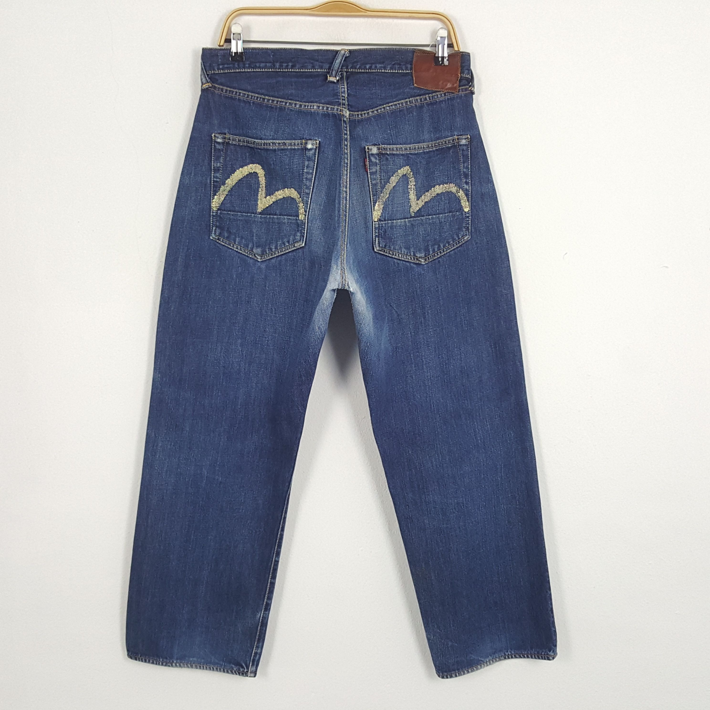 Japanese Brand × Vintage Vintage Evisu Yamane Selvedge Custom Art Logo Denim Jeans Size US 32 / EU 48 - 4 Thumbnail