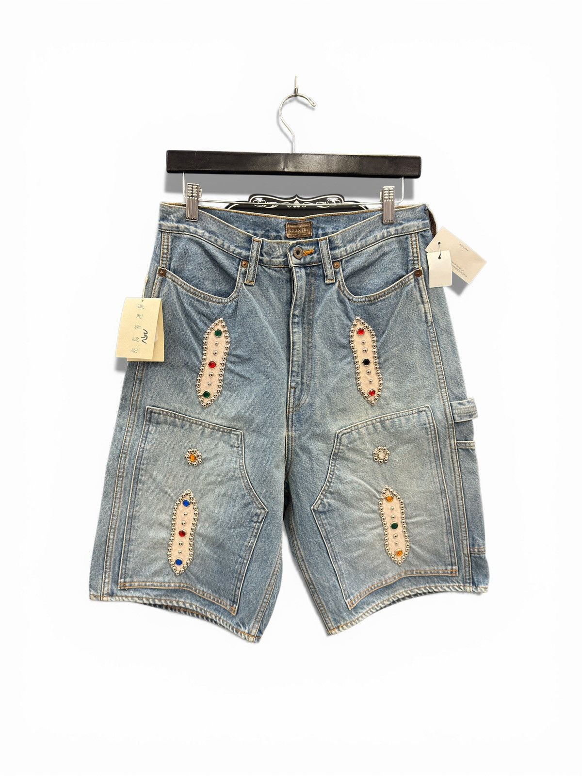 Kapital Kountry Kapital Kountry Studded Jean Shorts Size US 32 / EU 48 - 1 Thumbnail