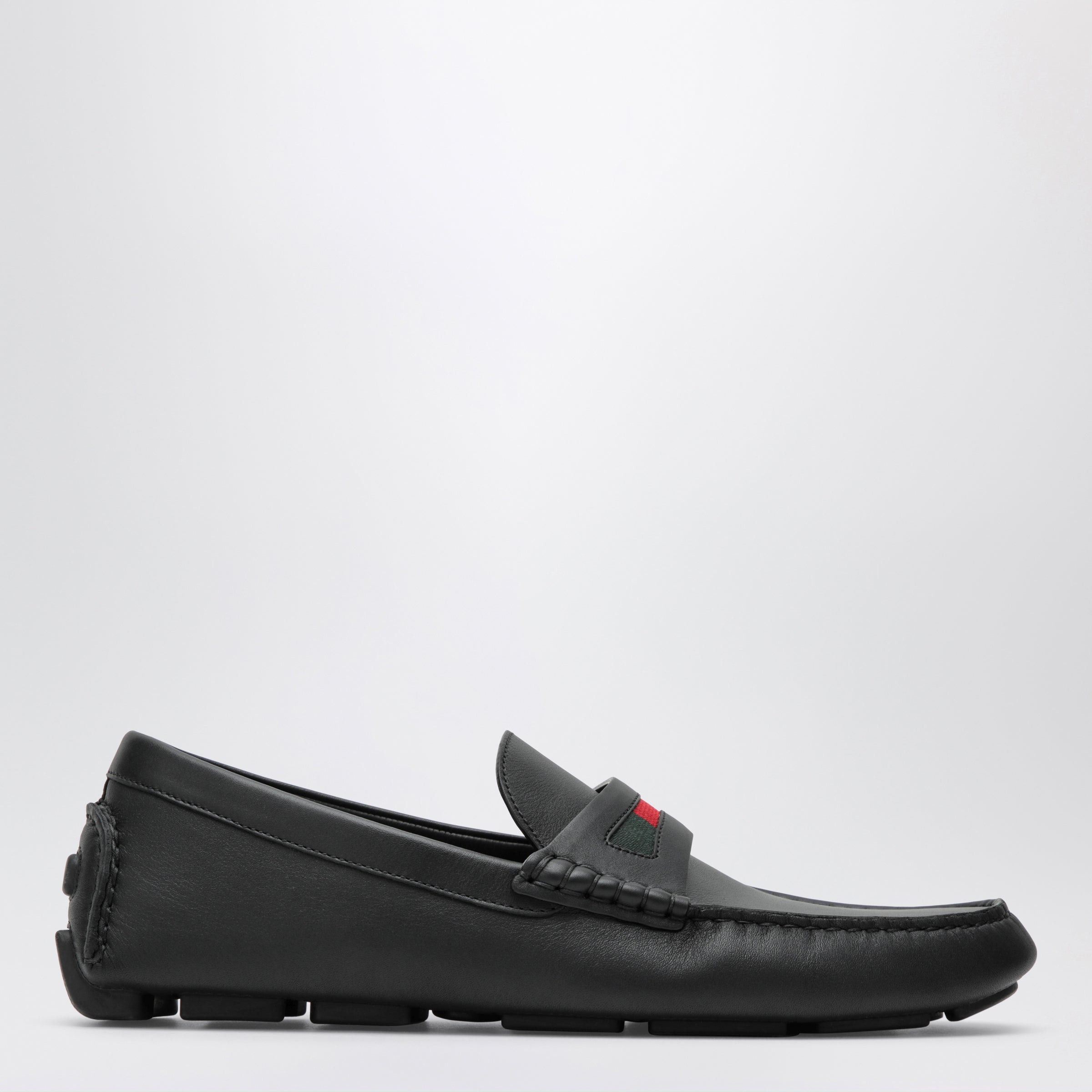 Gucci Gucci Men's Driver Loafer In Black Leather With Web Size US 7 / EU 40 - 1 Thumbnail
