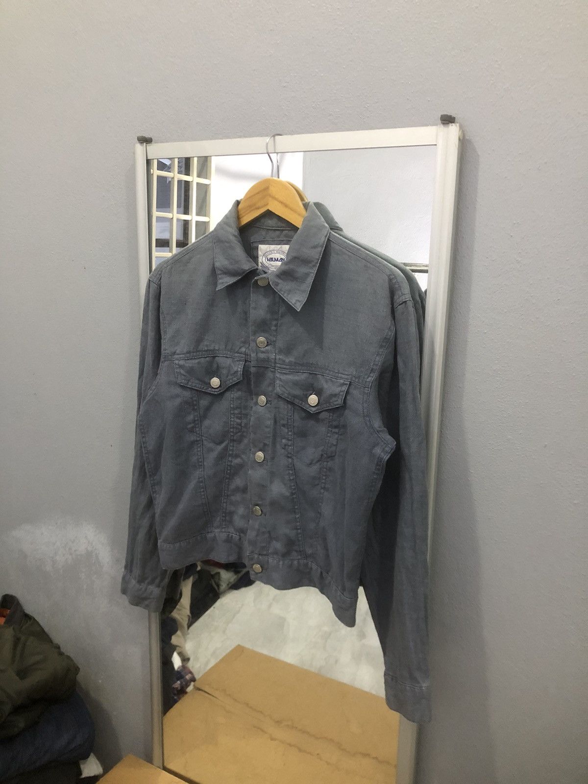 Japanese Brand Valman Japan 100% Linen Denim Style Trucker Jacket Size US XS / EU 42 / 0 - 2 Thumbnail
